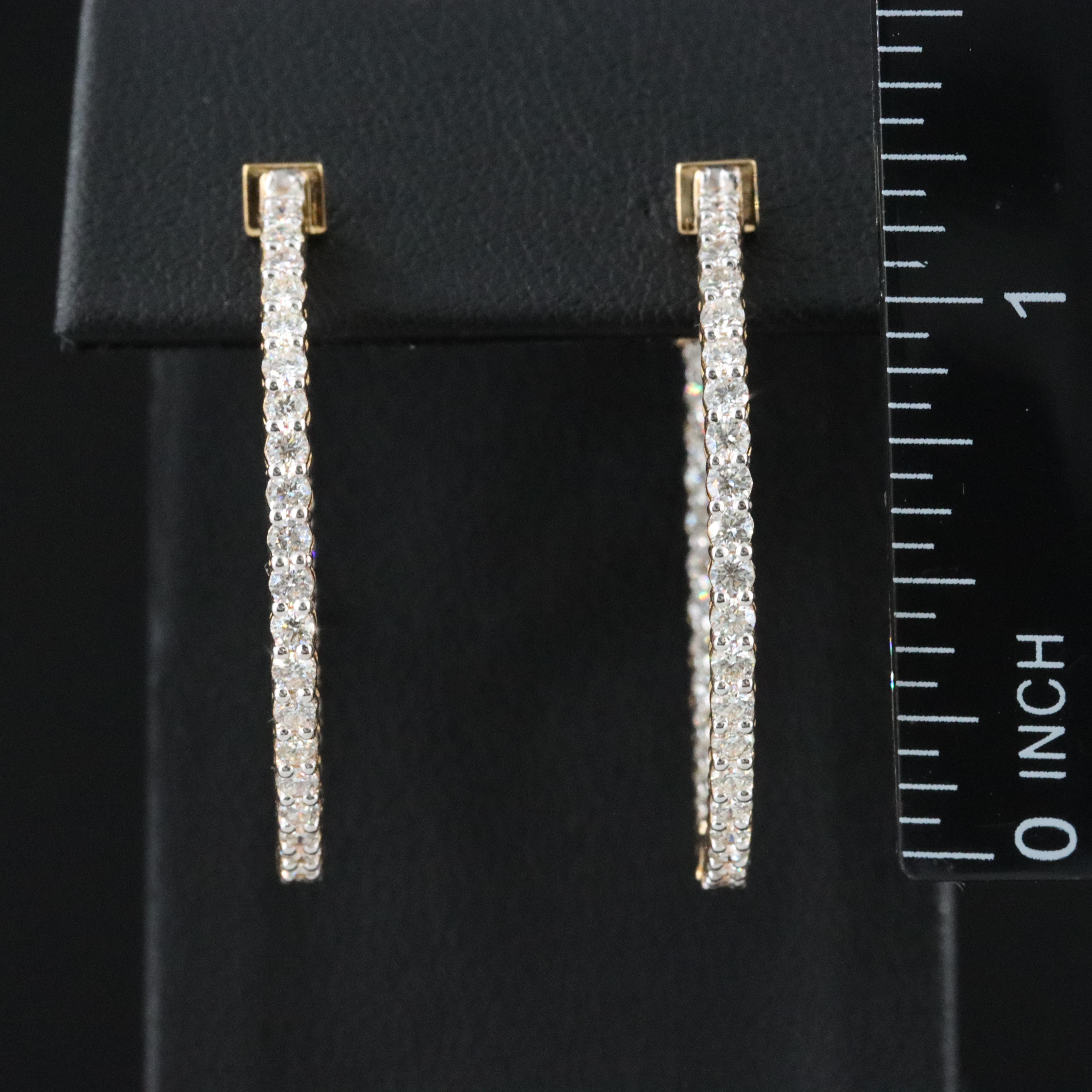 14K 2.03 CTW Diamond Inside-Out Hoop Earrings