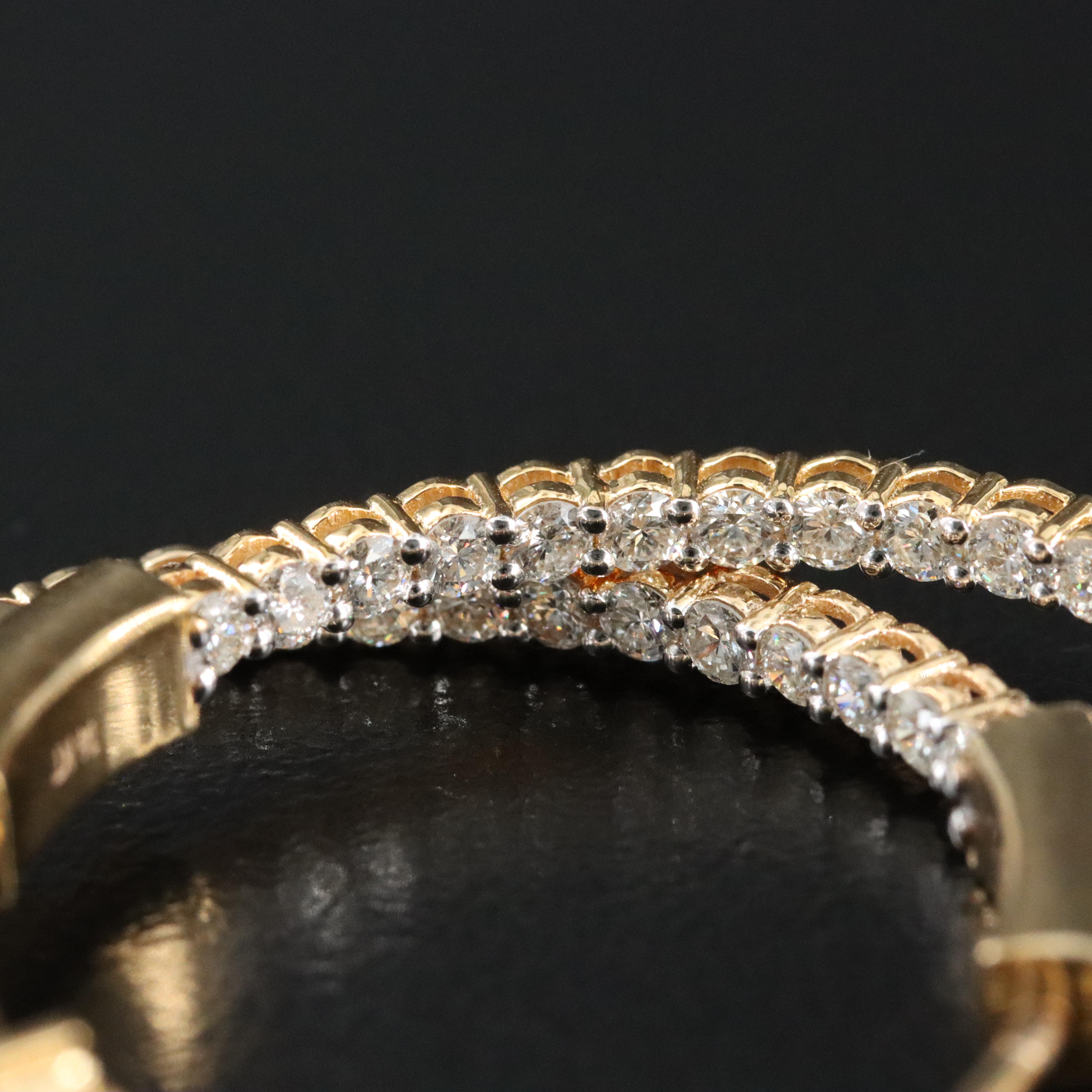 14K 2.03 CTW Diamond Inside-Out Hoop Earrings