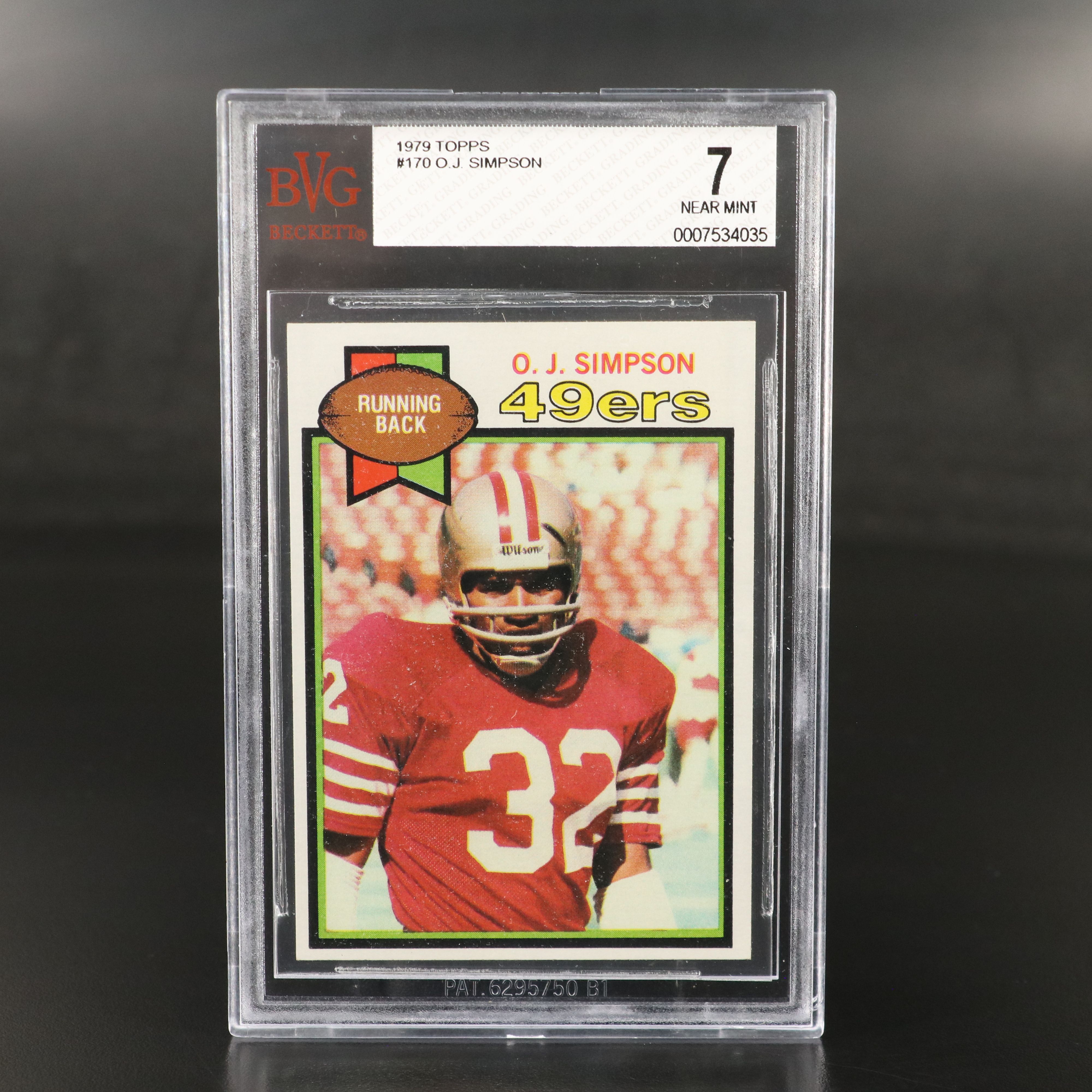 1979 Topps O.J. Simpson San Francisco 49ers Football Card Graded BVG 7