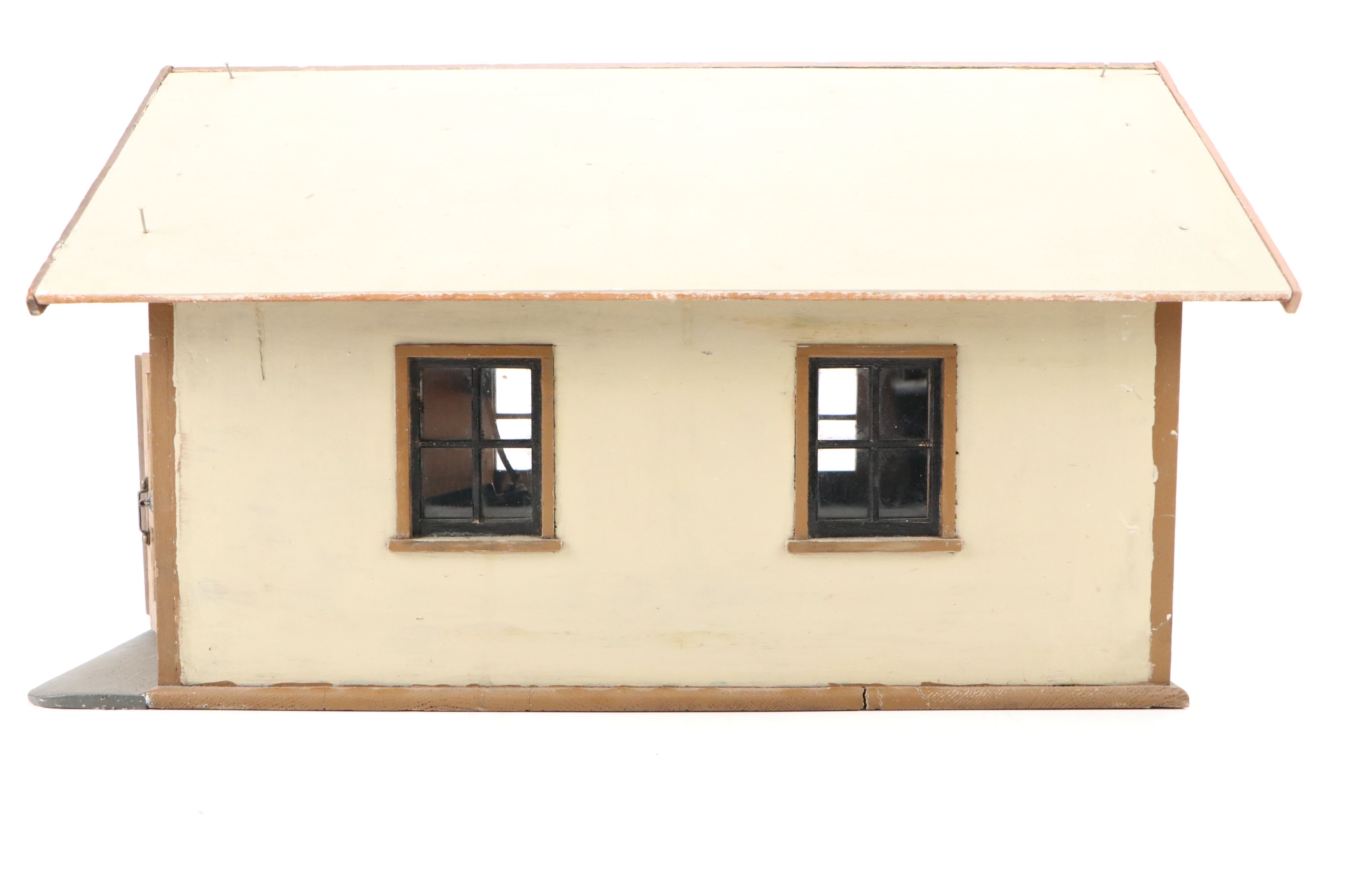 Handcrafted Folk Art Motorized Wood Garage Model