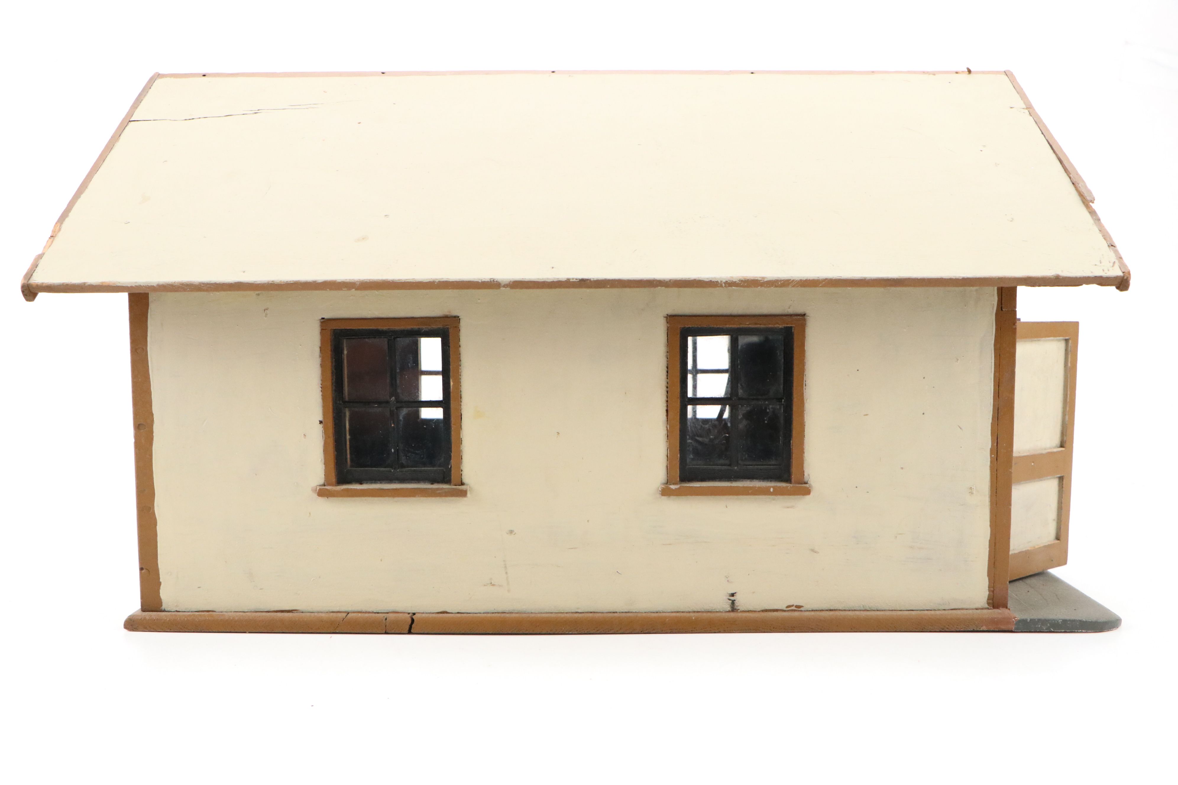 Handcrafted Folk Art Motorized Wood Garage Model