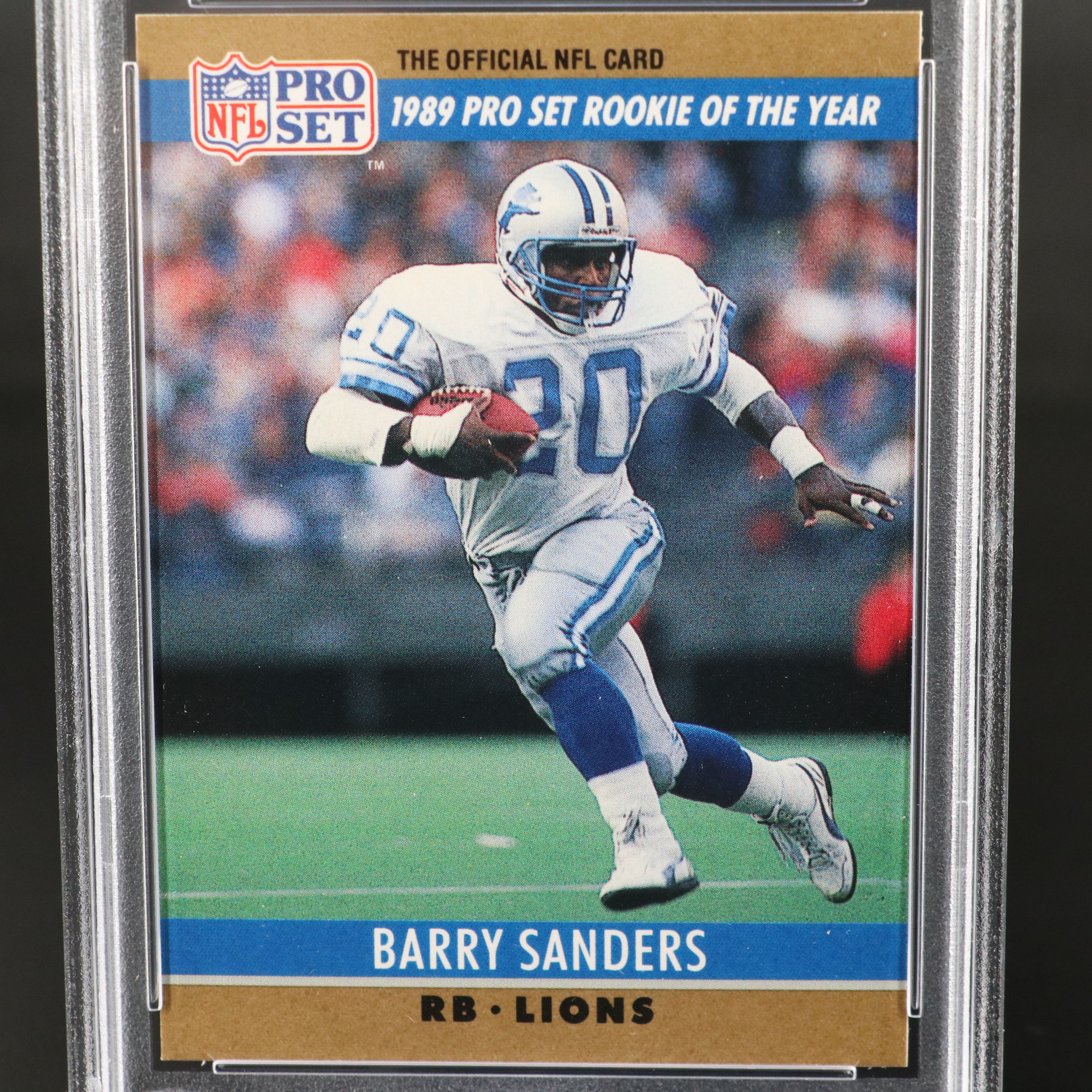 1990 Pro Set Barry Sanders Rookie of the Year  Football Card Graded PSA 8
