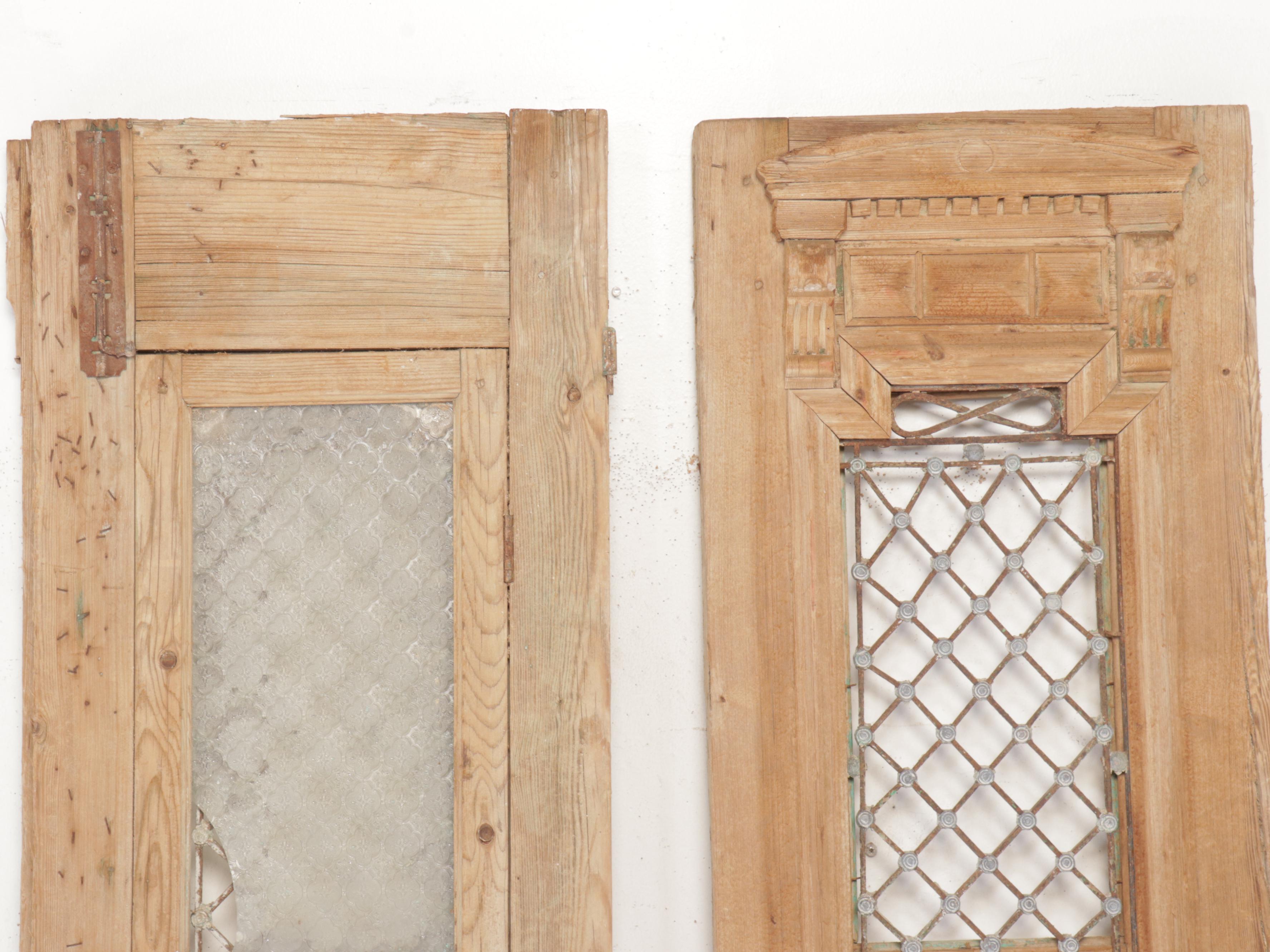 Architectural Salvage Distressed Wood French Doors