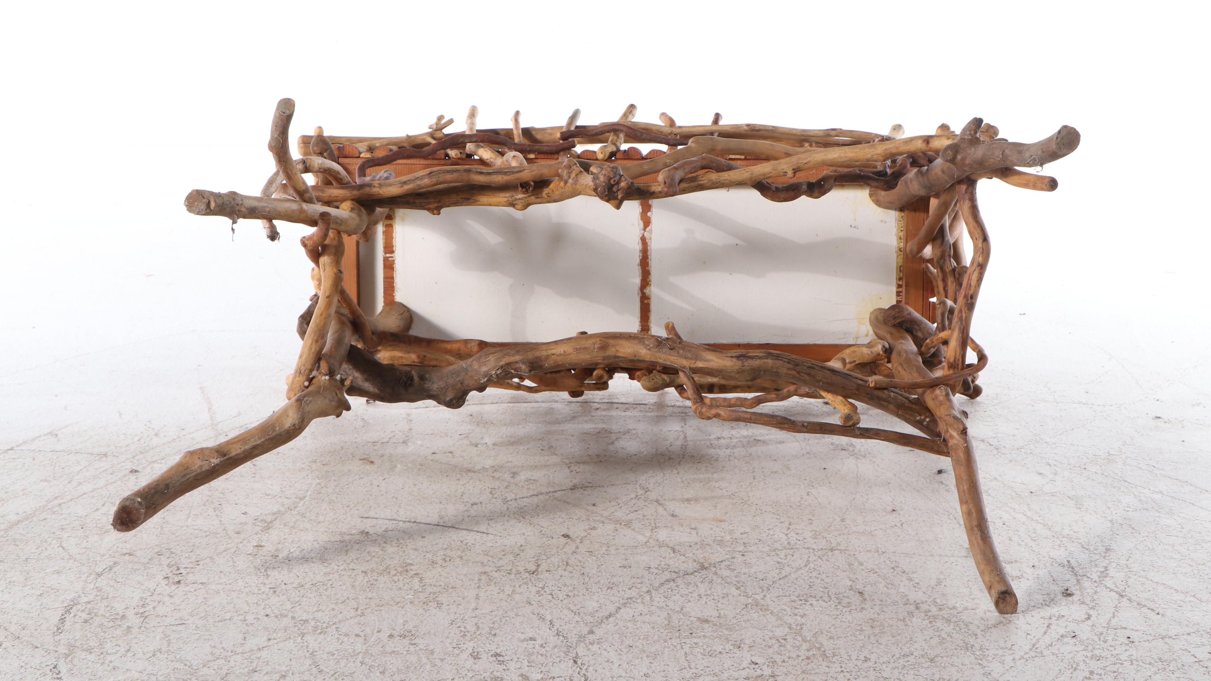 Robert Beaven Adirondack Style Handcrafted Root Wood Plant Stand