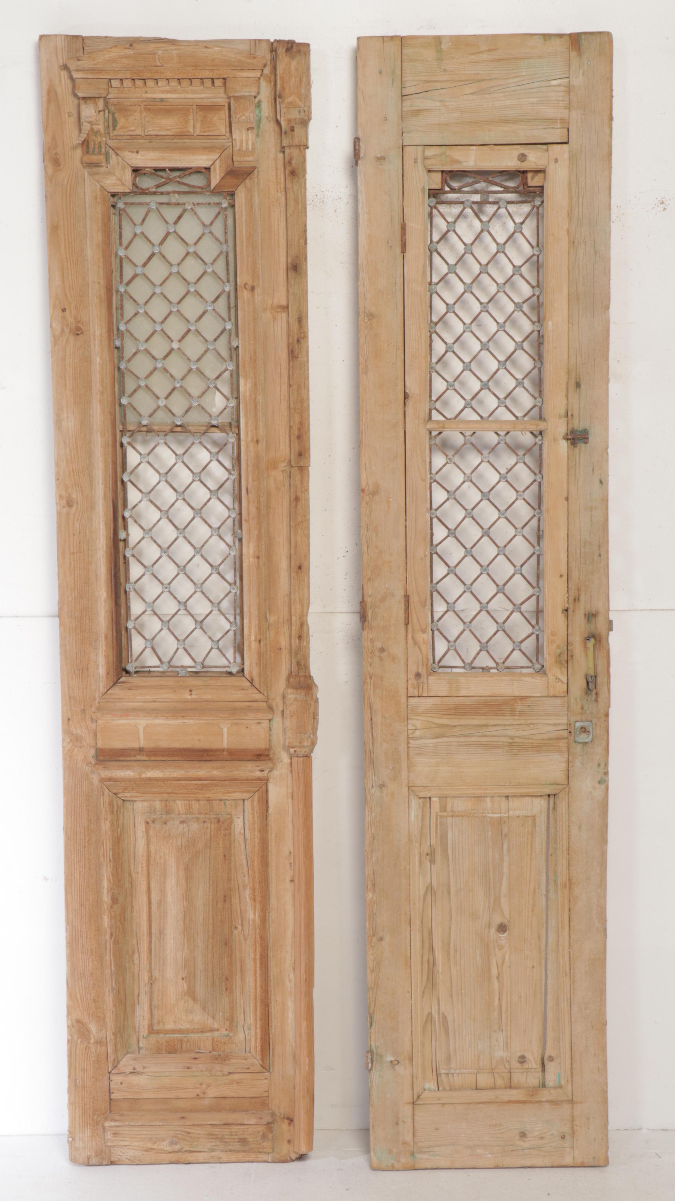Architectural Salvage Distressed Wood French Doors