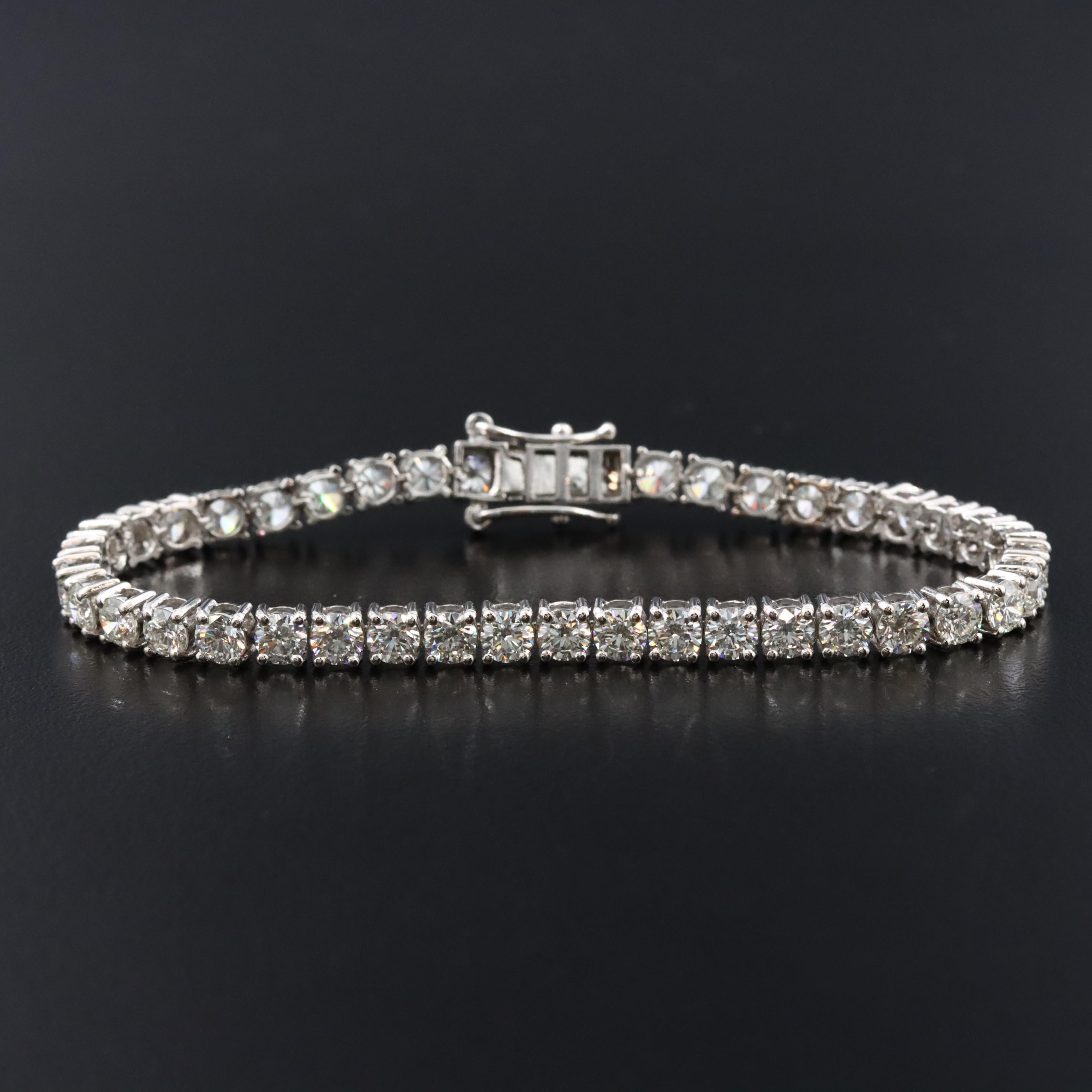 Platinum 7.50 CTW Diamond Line Bracelet with GIA Report