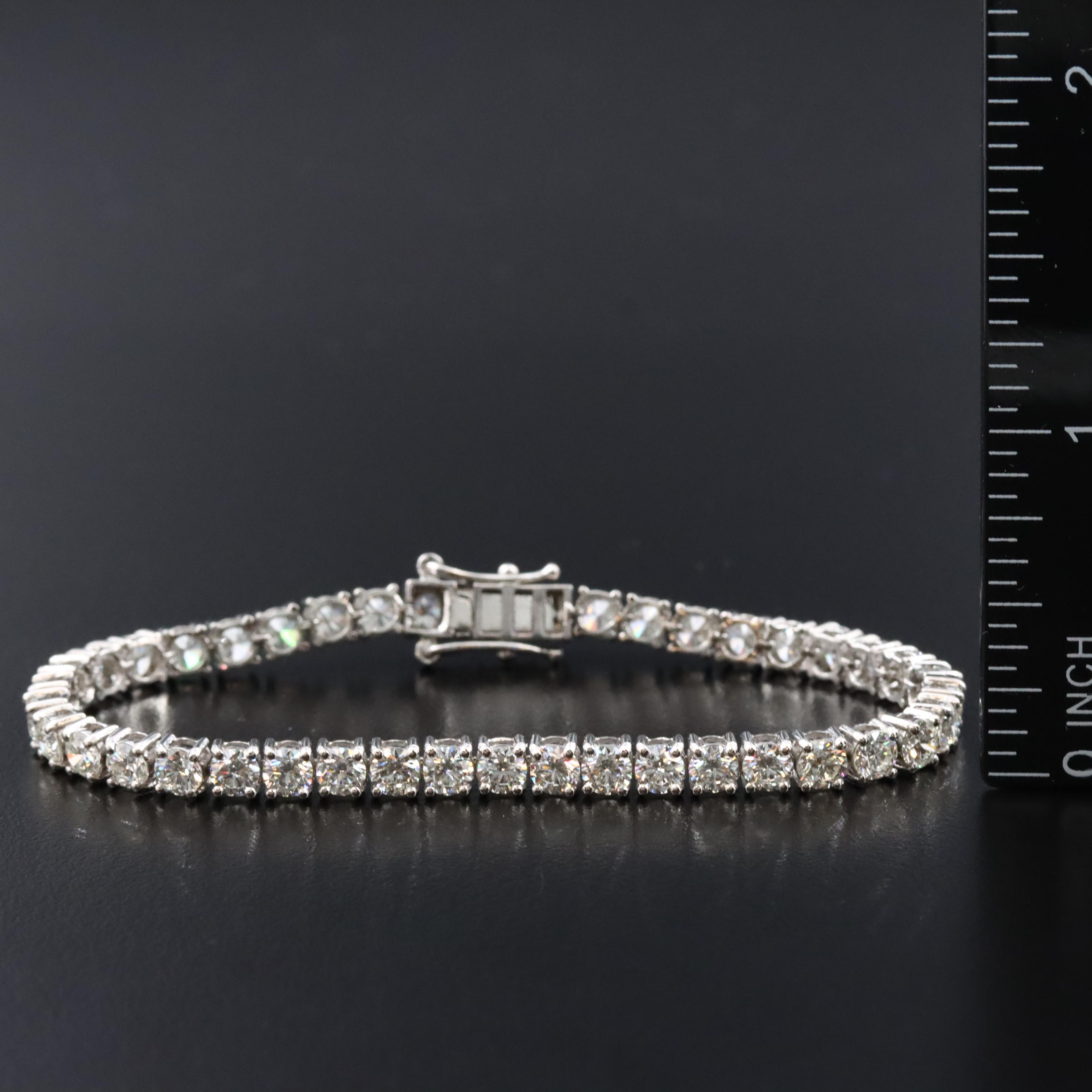 Platinum 7.50 CTW Diamond Line Bracelet with GIA Report