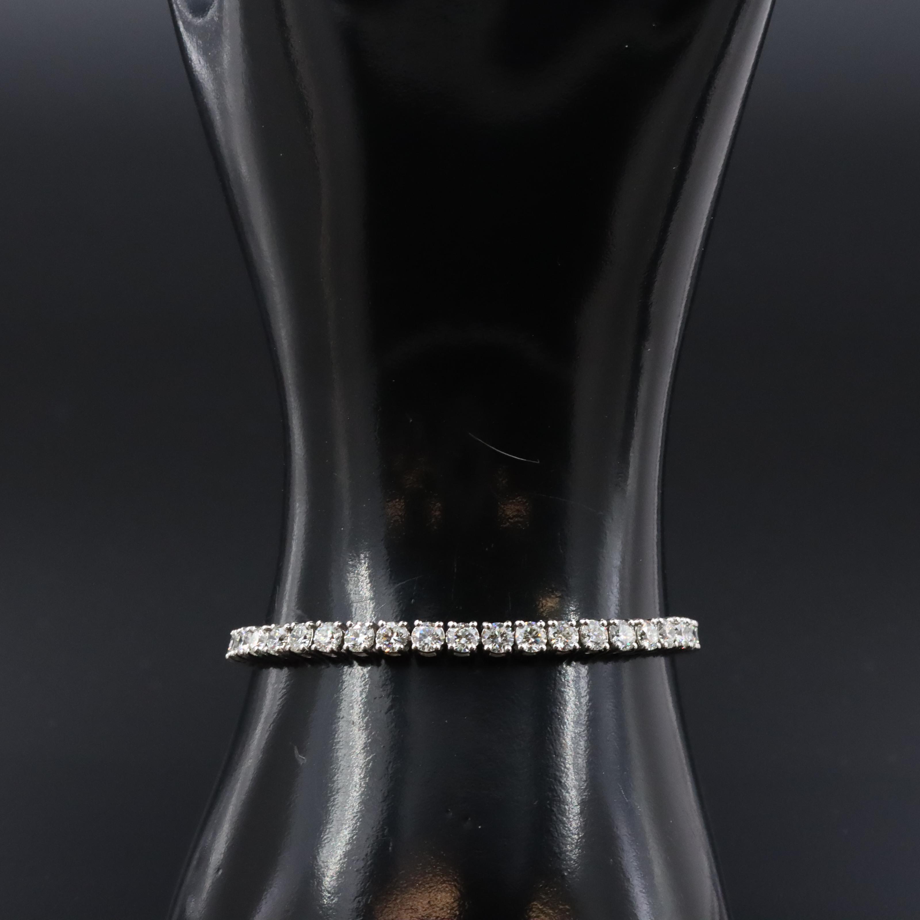 Platinum 7.50 CTW Diamond Line Bracelet with GIA Report