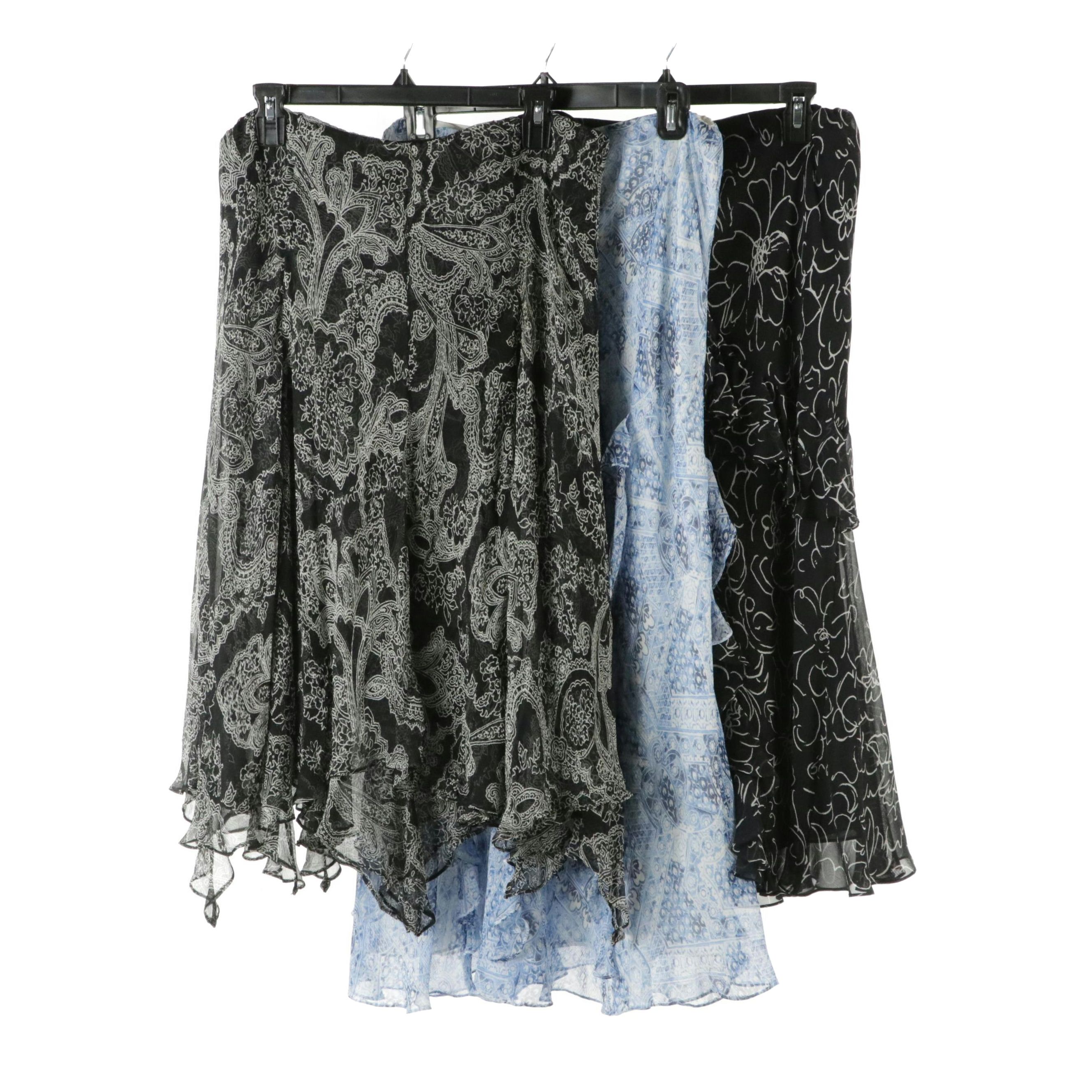 Lauren Ralph Lauren Silk Printed Flowy Midi Skirts