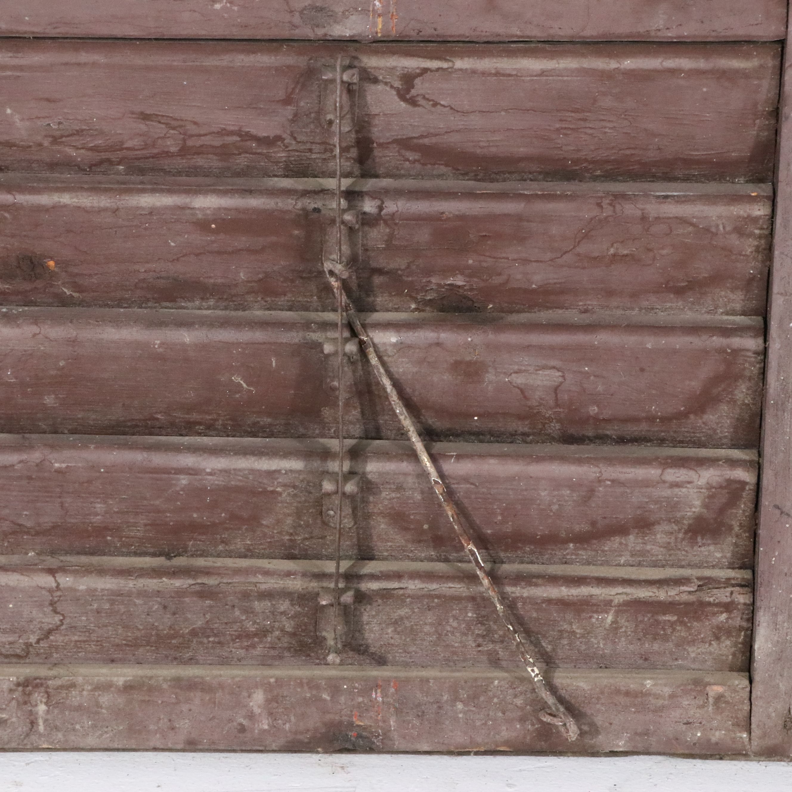 Pair of Brown-Painted Wood Louvered Shutters