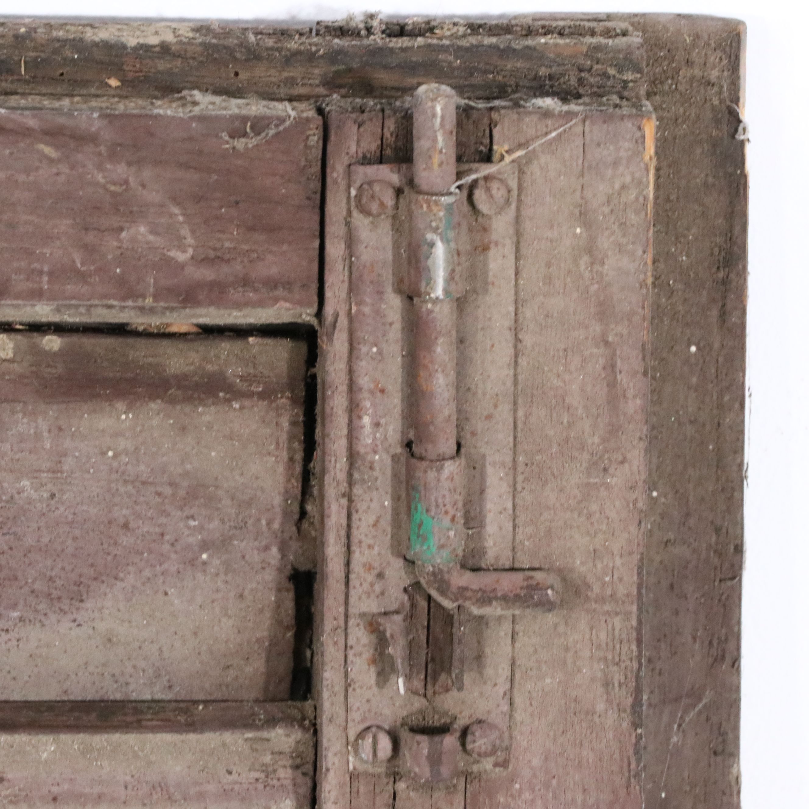 Pair of Brown-Painted Wood Louvered Shutters