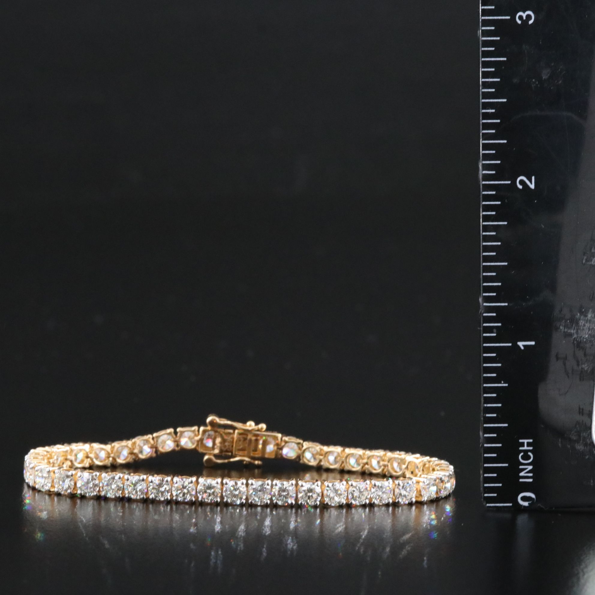 18K 8.01 CTW Diamond Line Bracelet with GIA Report