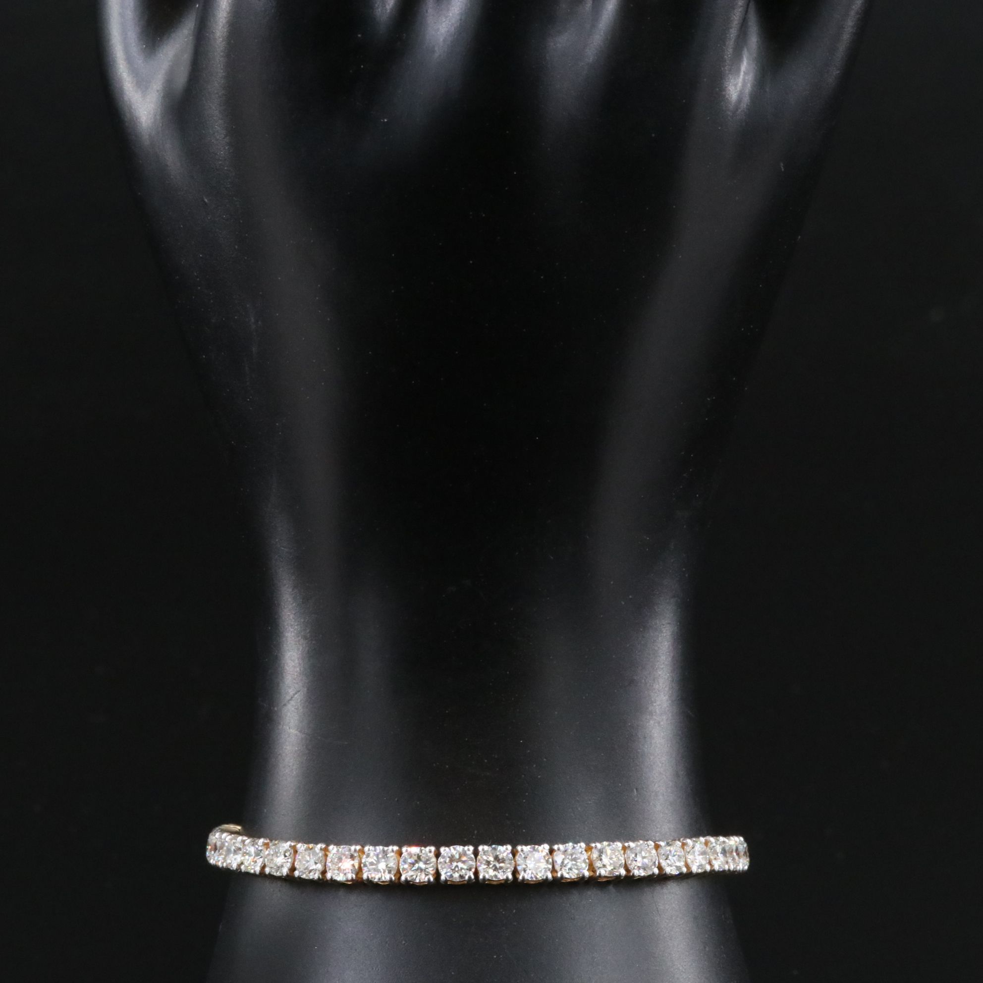 18K 8.01 CTW Diamond Line Bracelet with GIA Report