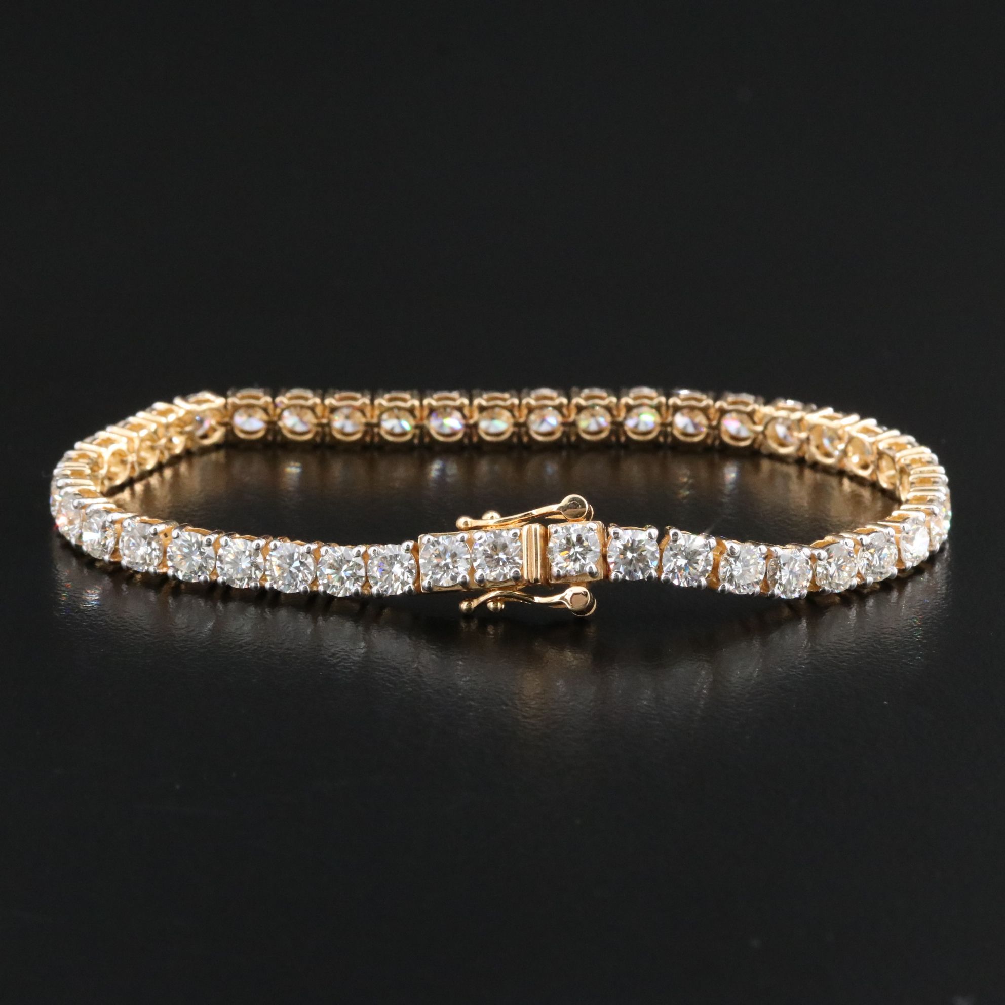 18K 8.01 CTW Diamond Line Bracelet with GIA Report