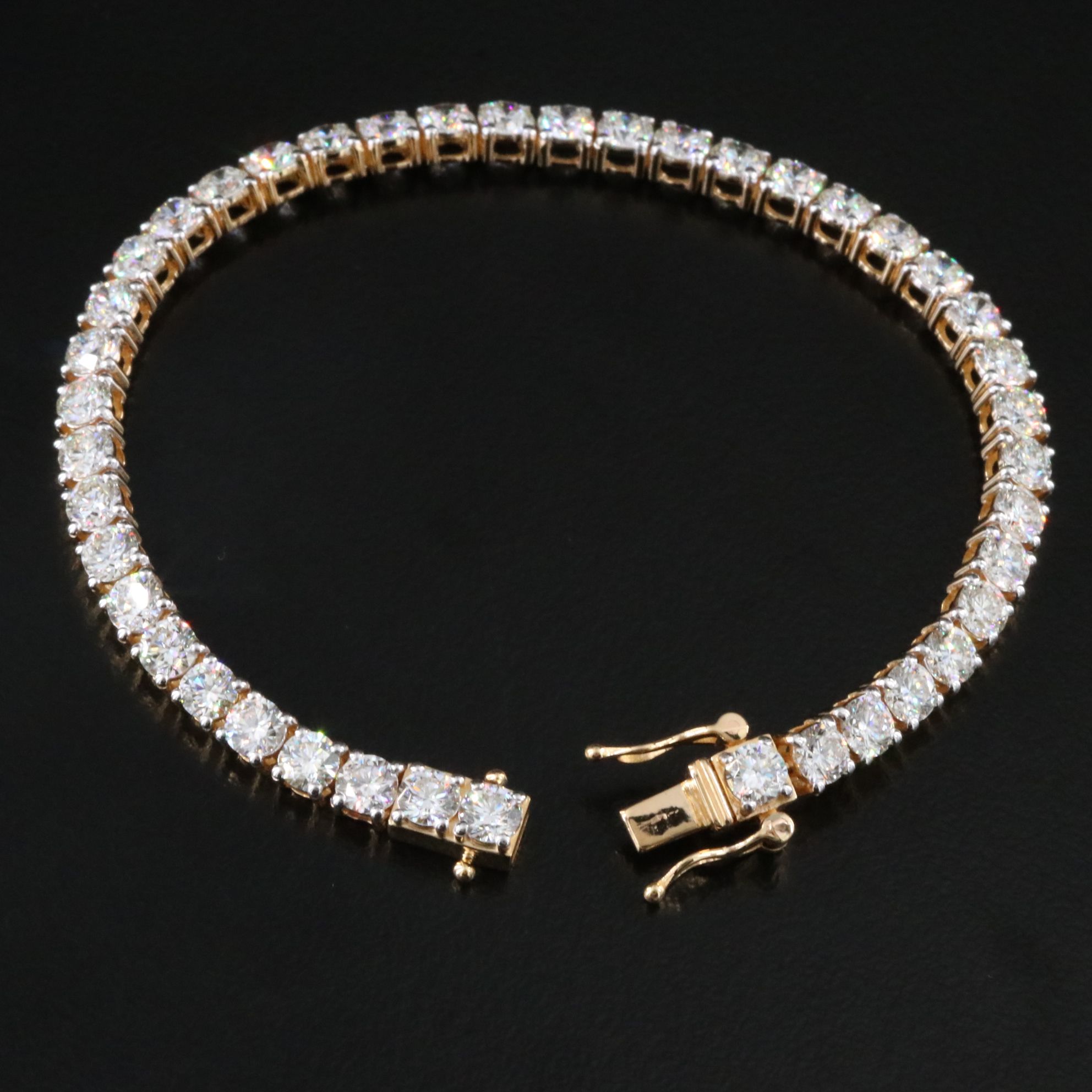 18K 8.01 CTW Diamond Line Bracelet with GIA Report