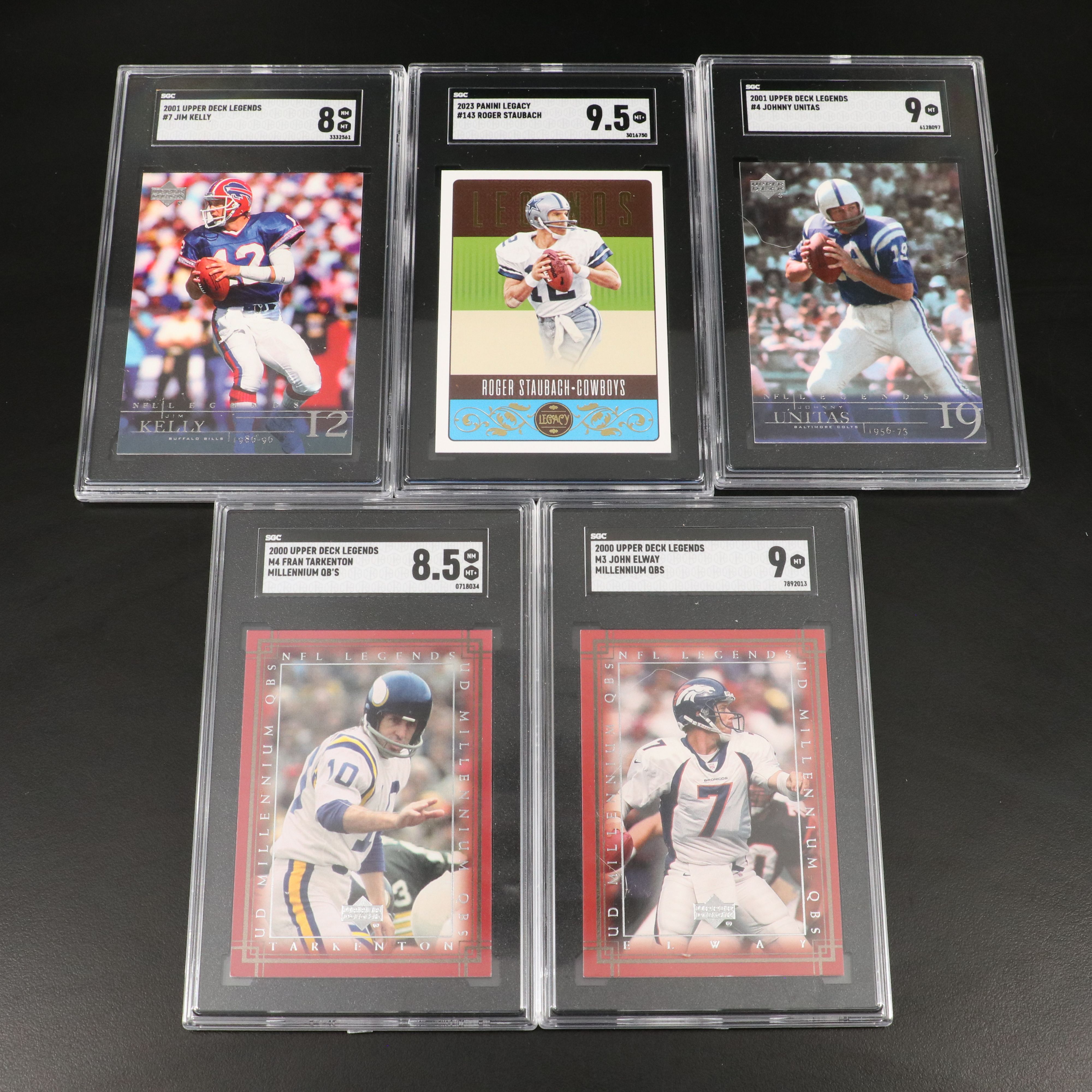 Johnny Unitas, Roger Staubach, John Elway, and More SGC Graded Football Cards