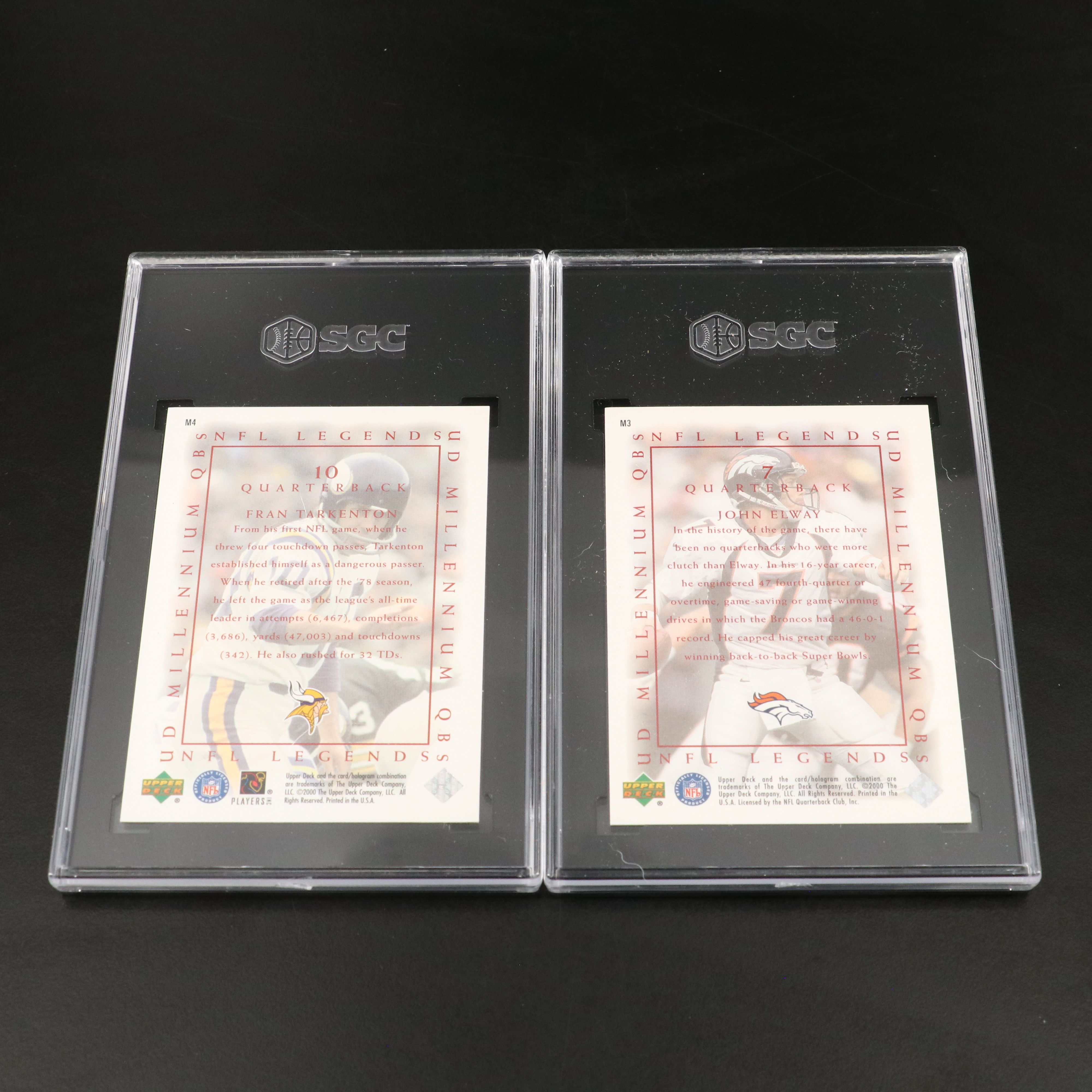 Johnny Unitas, Roger Staubach, John Elway, and More SGC Graded Football Cards