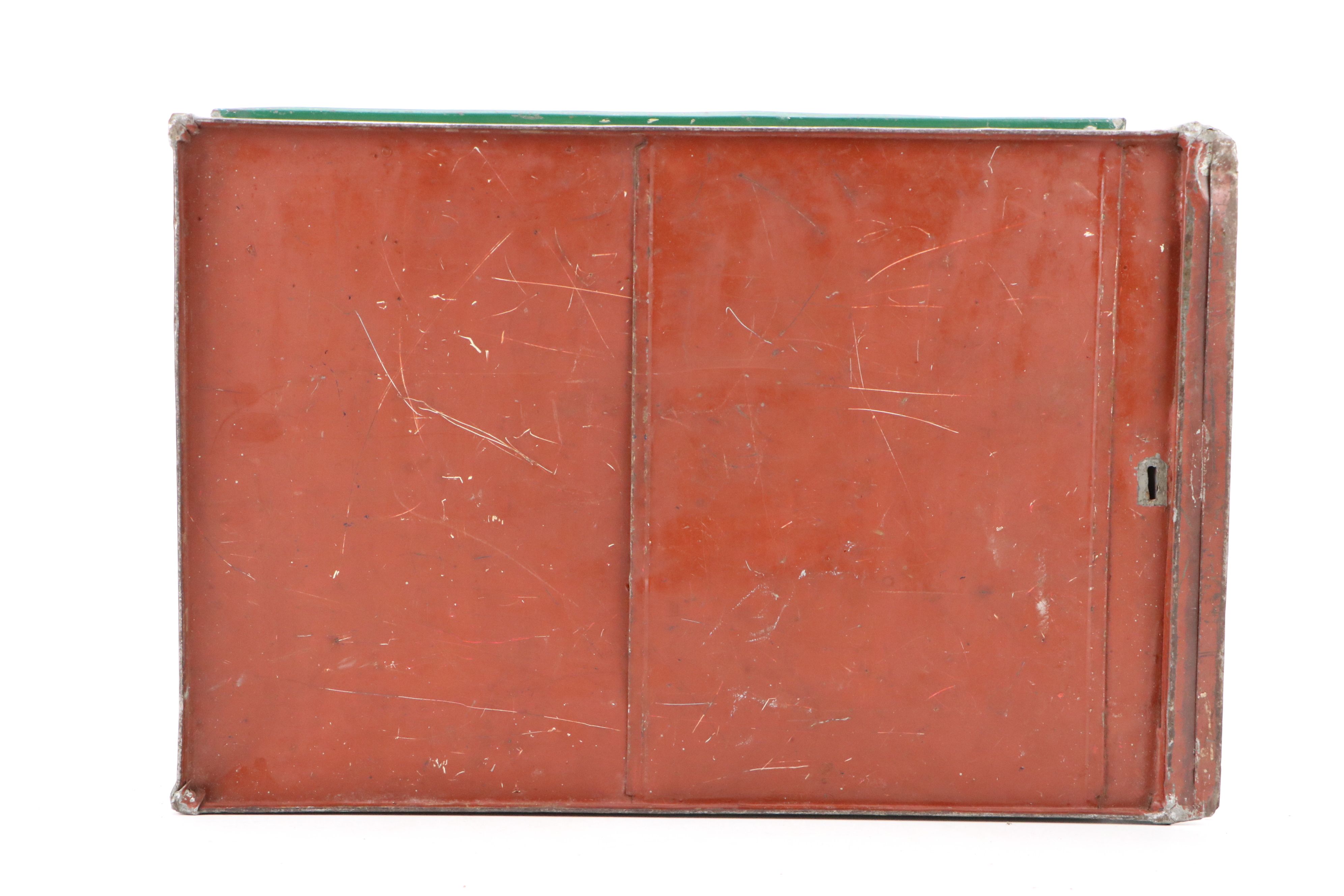 Handcrafted Tin Litho Model Garage, 20th Century