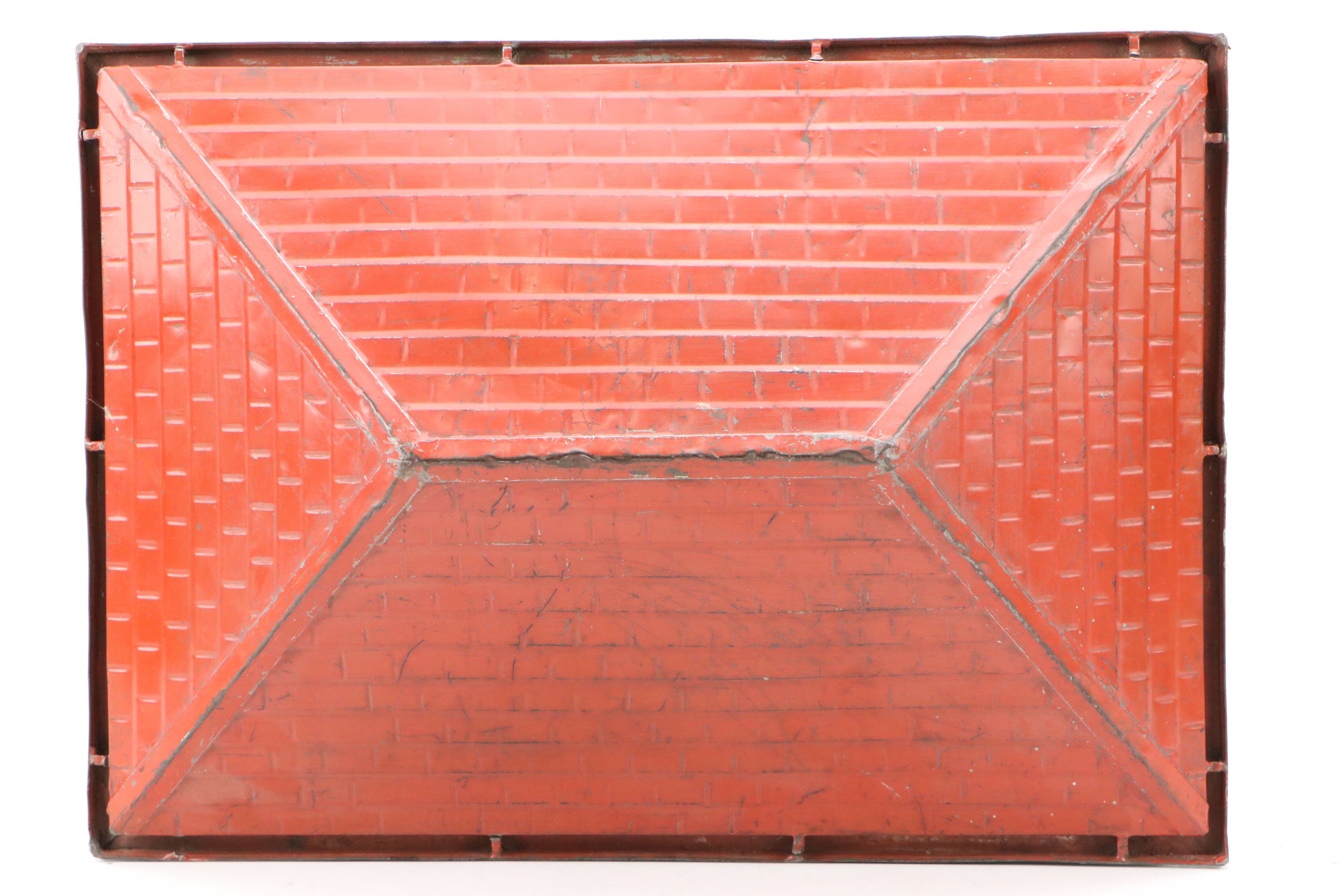 Handcrafted Tin Litho Model Garage, 20th Century