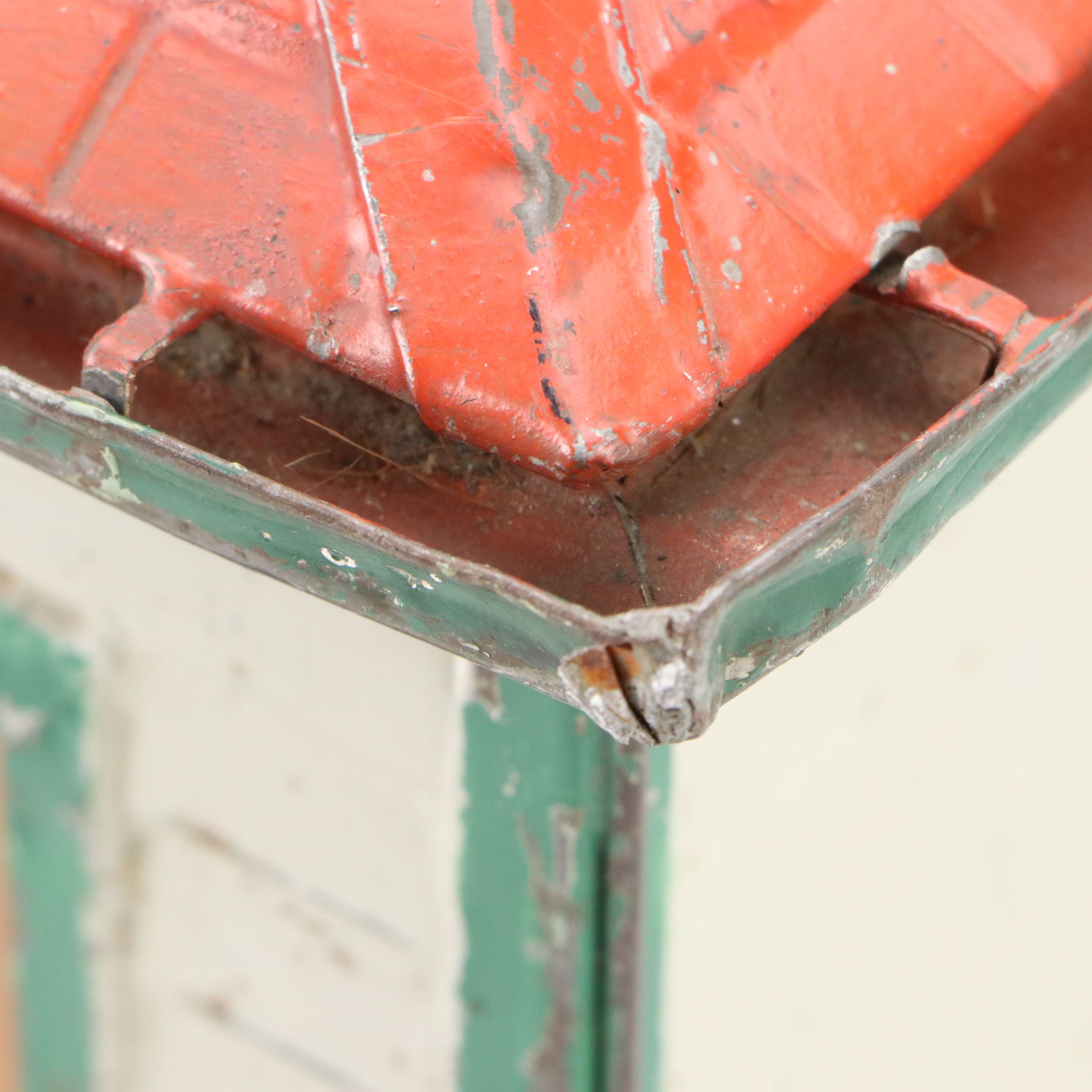 Handcrafted Tin Litho Model Garage, 20th Century