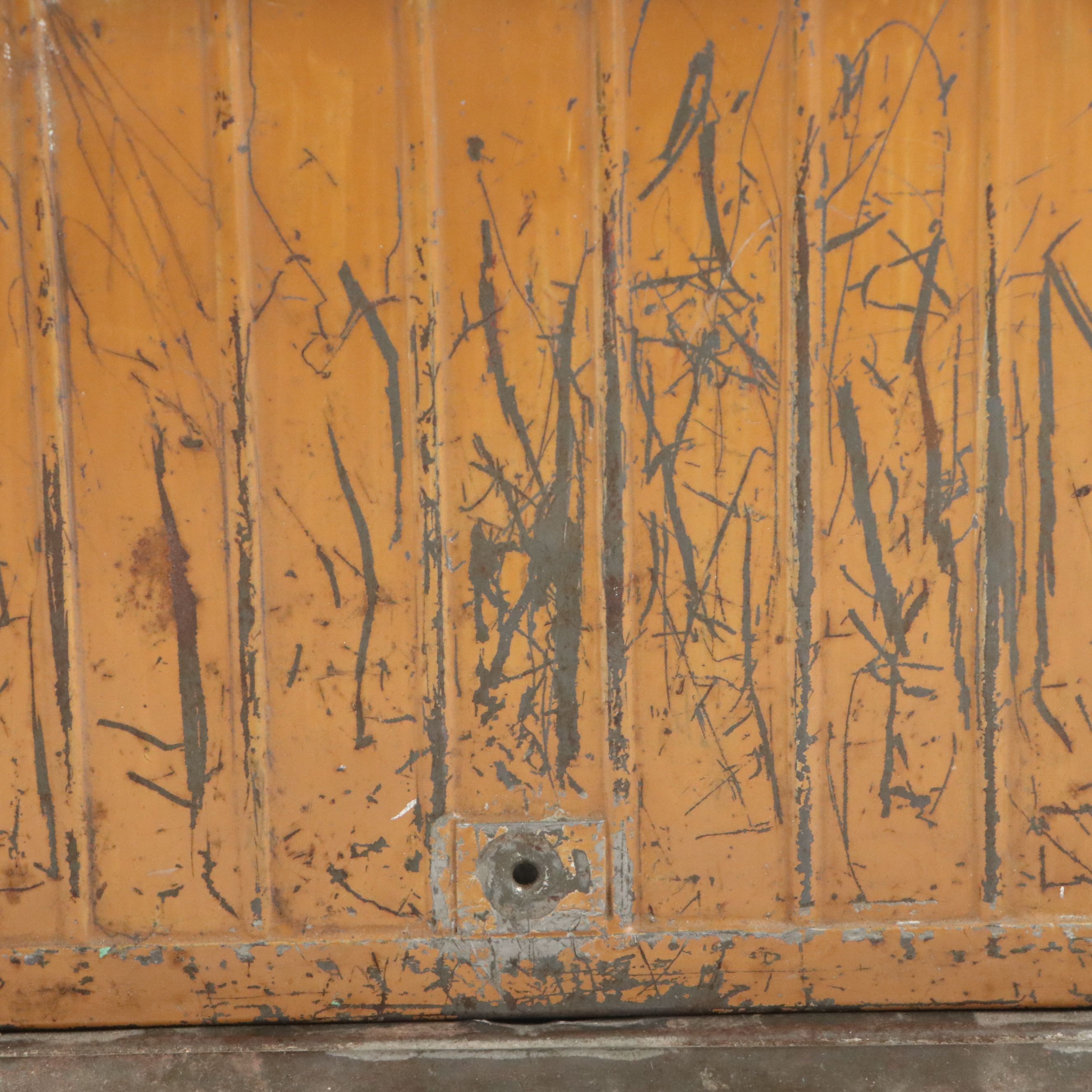 Handcrafted Tin Litho Model Garage, 20th Century