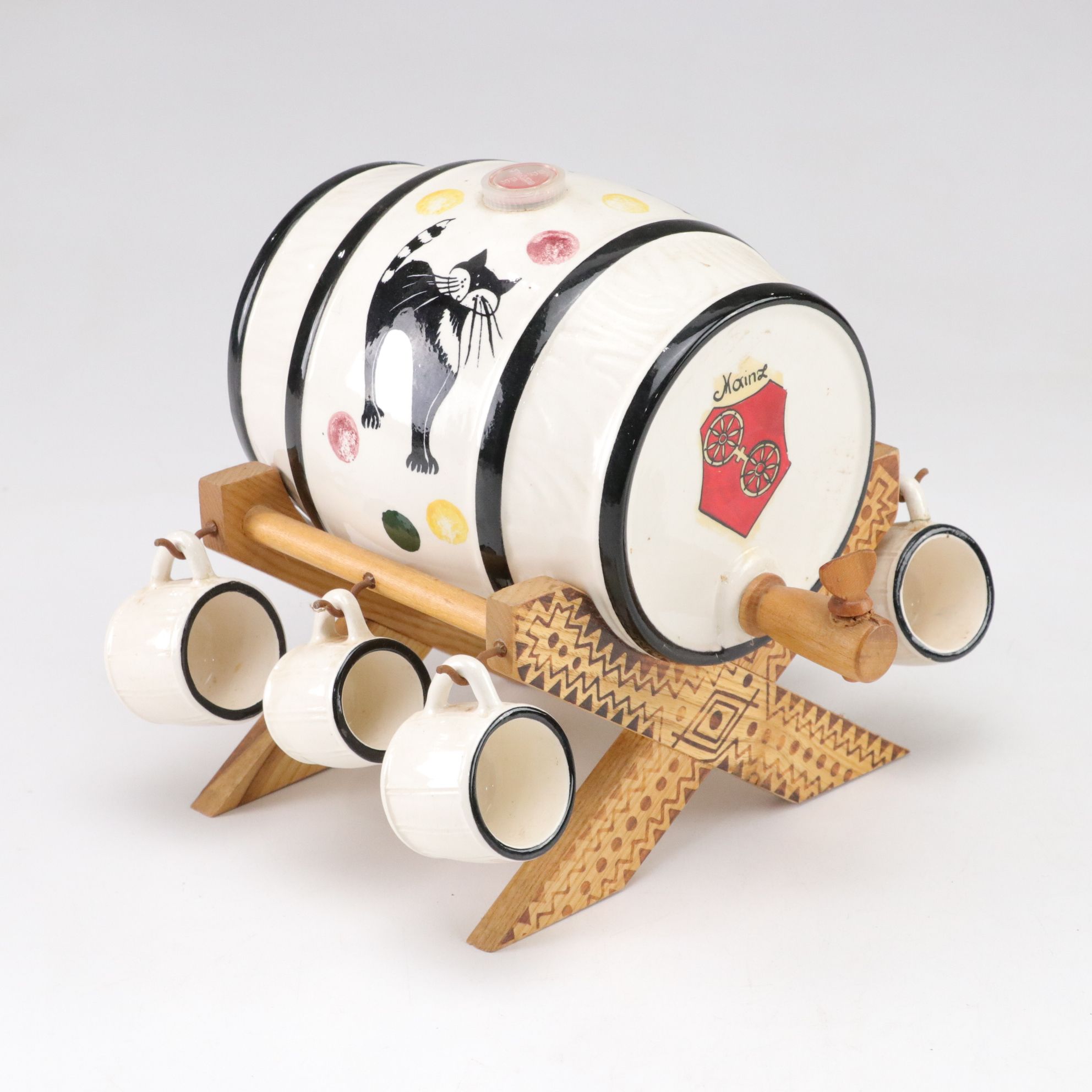 West German Mini Key Wine & Liquor Barrel Decanter