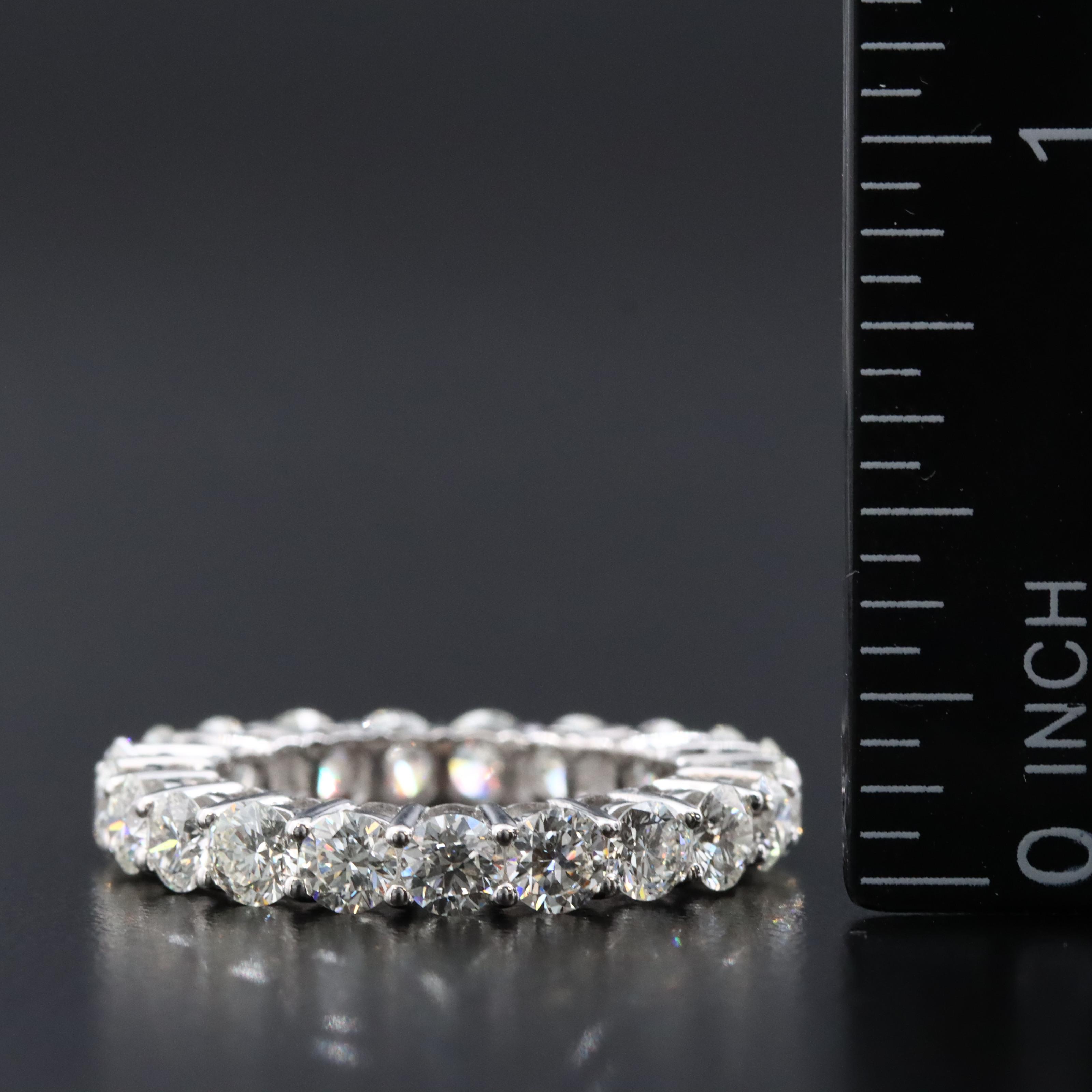 Platinum 3.70 CTW Diamond Eternity Band with GIA Report