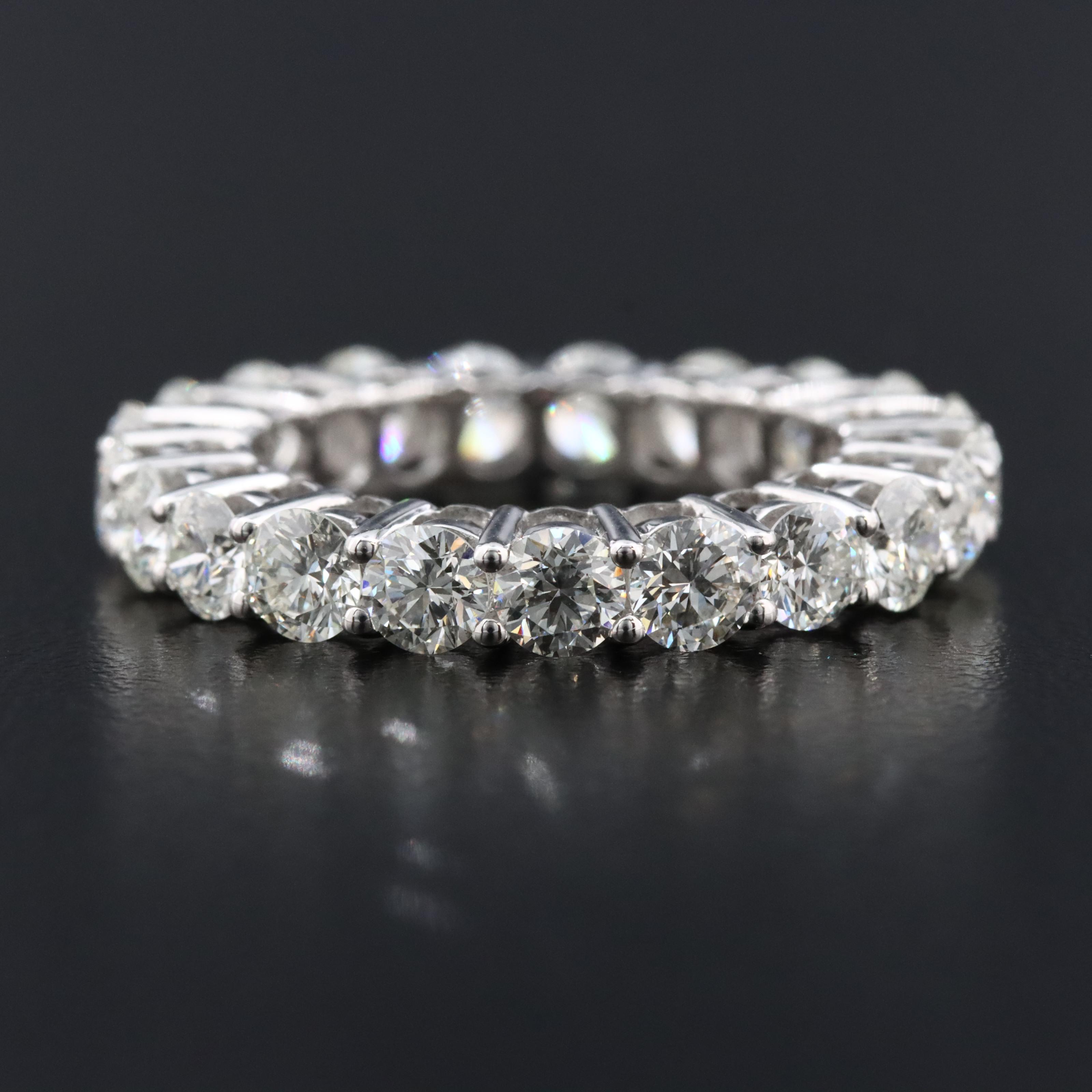 Platinum 3.70 CTW Diamond Eternity Band with GIA Report