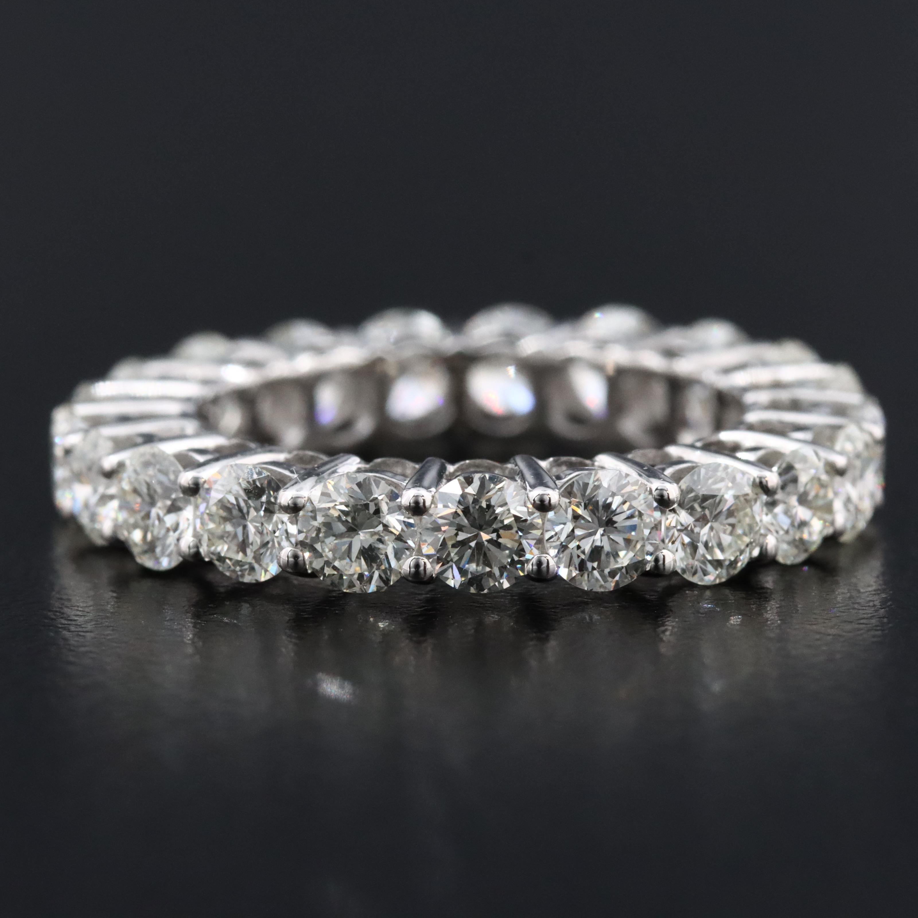 Platinum 3.70 CTW Diamond Eternity Band with GIA Report