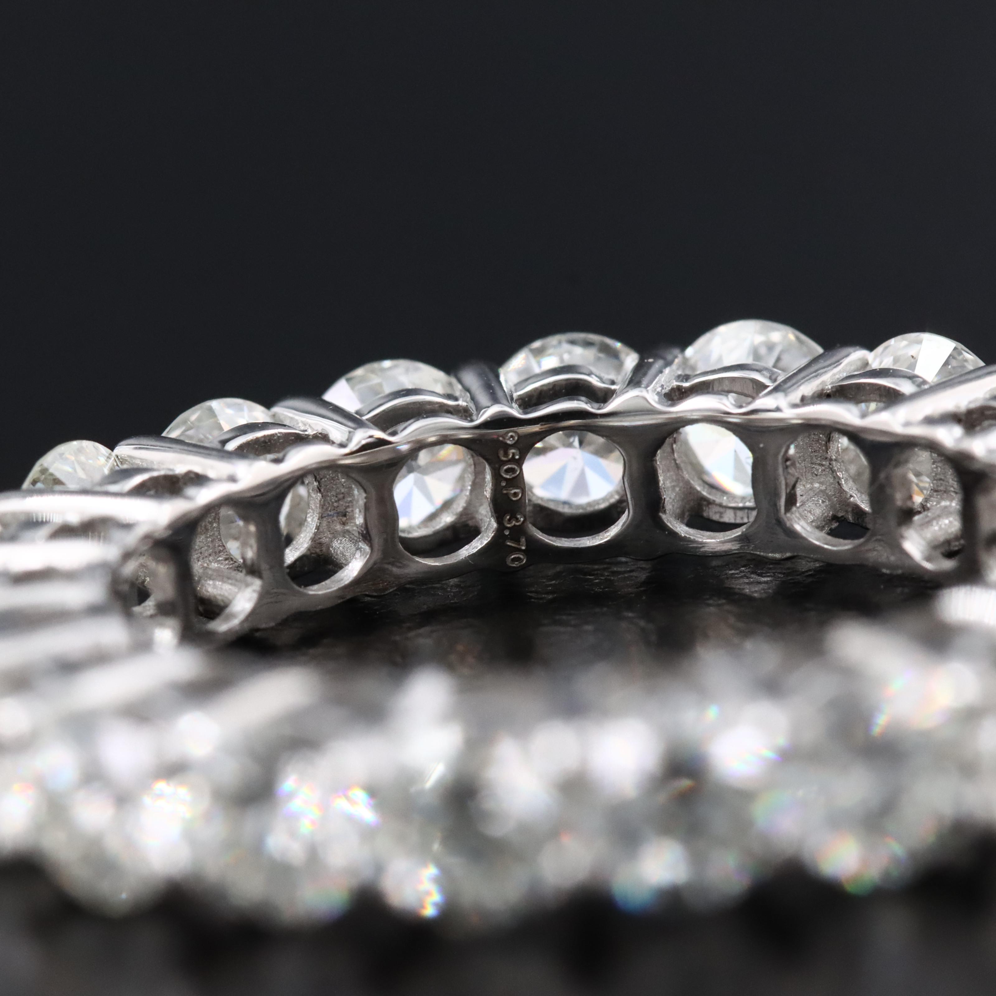 Platinum 3.70 CTW Diamond Eternity Band with GIA Report