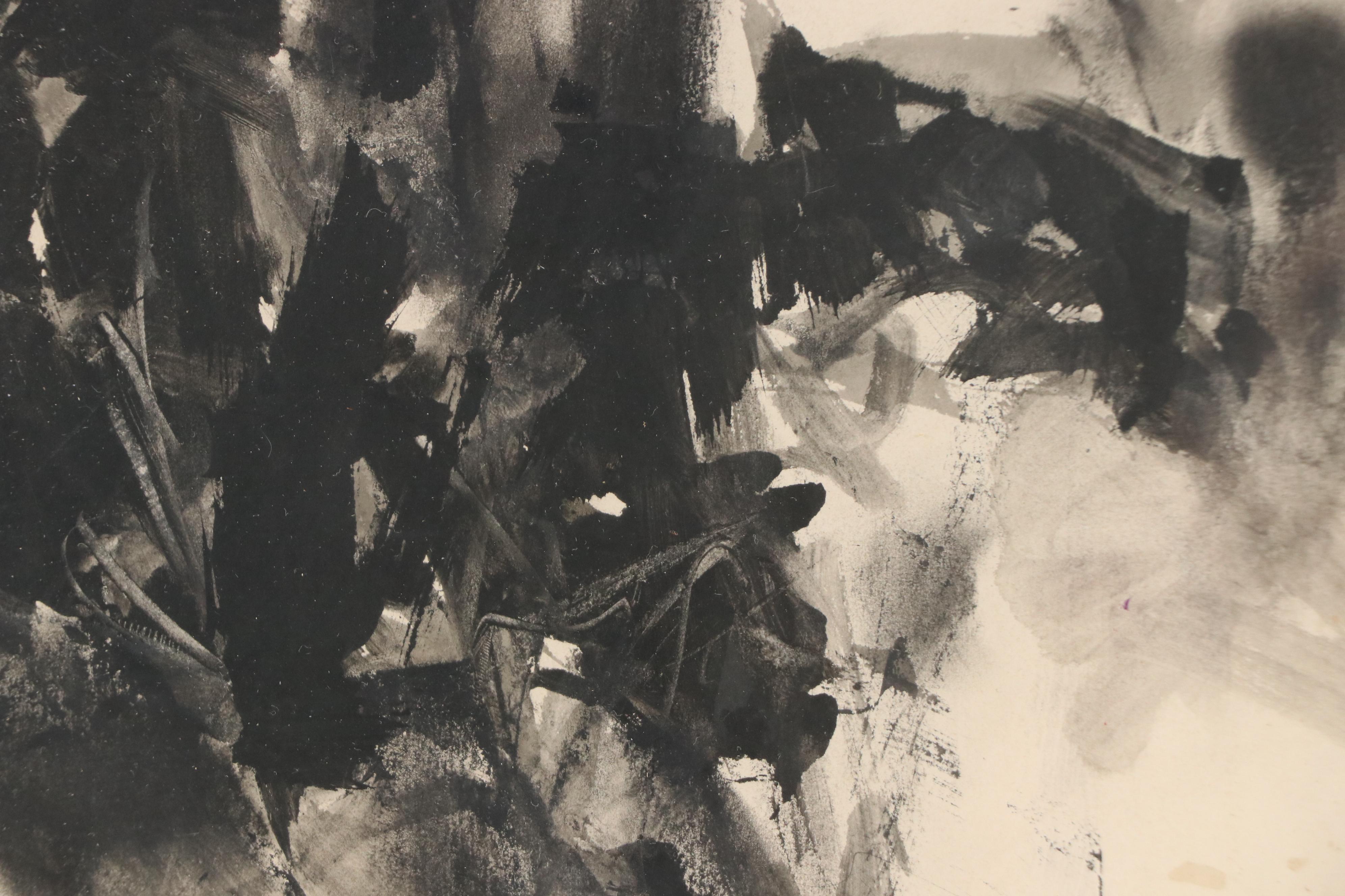 D. Borders Abstract Ink Wash Painting "Afternoon Sun," 1958