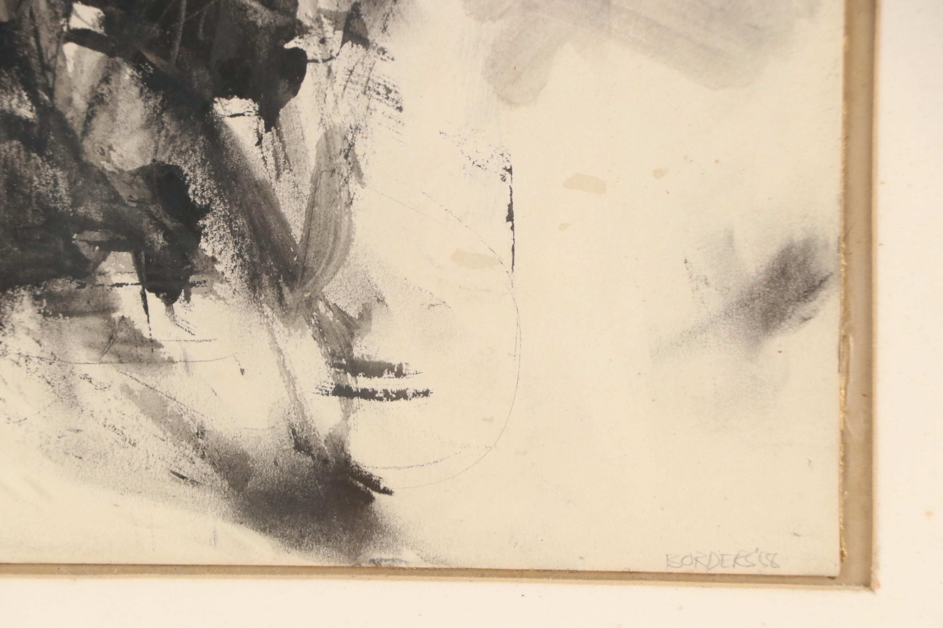 D. Borders Abstract Ink Wash Painting "Afternoon Sun," 1958