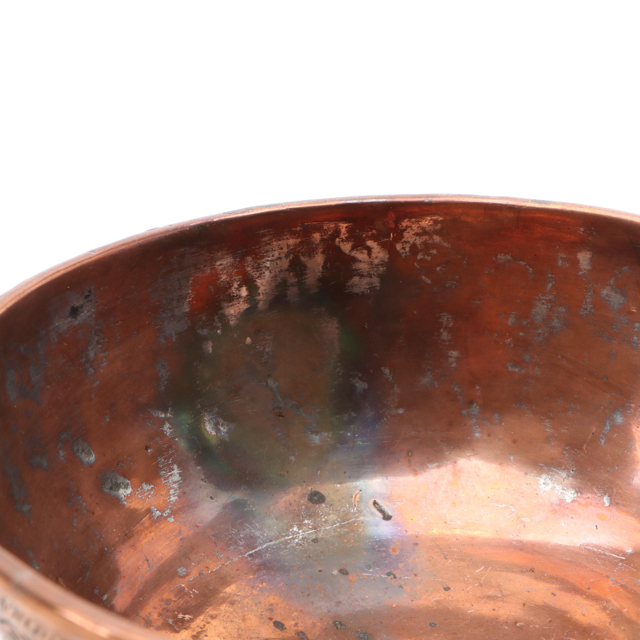 Middle Eastern Engraved Copper Bowl