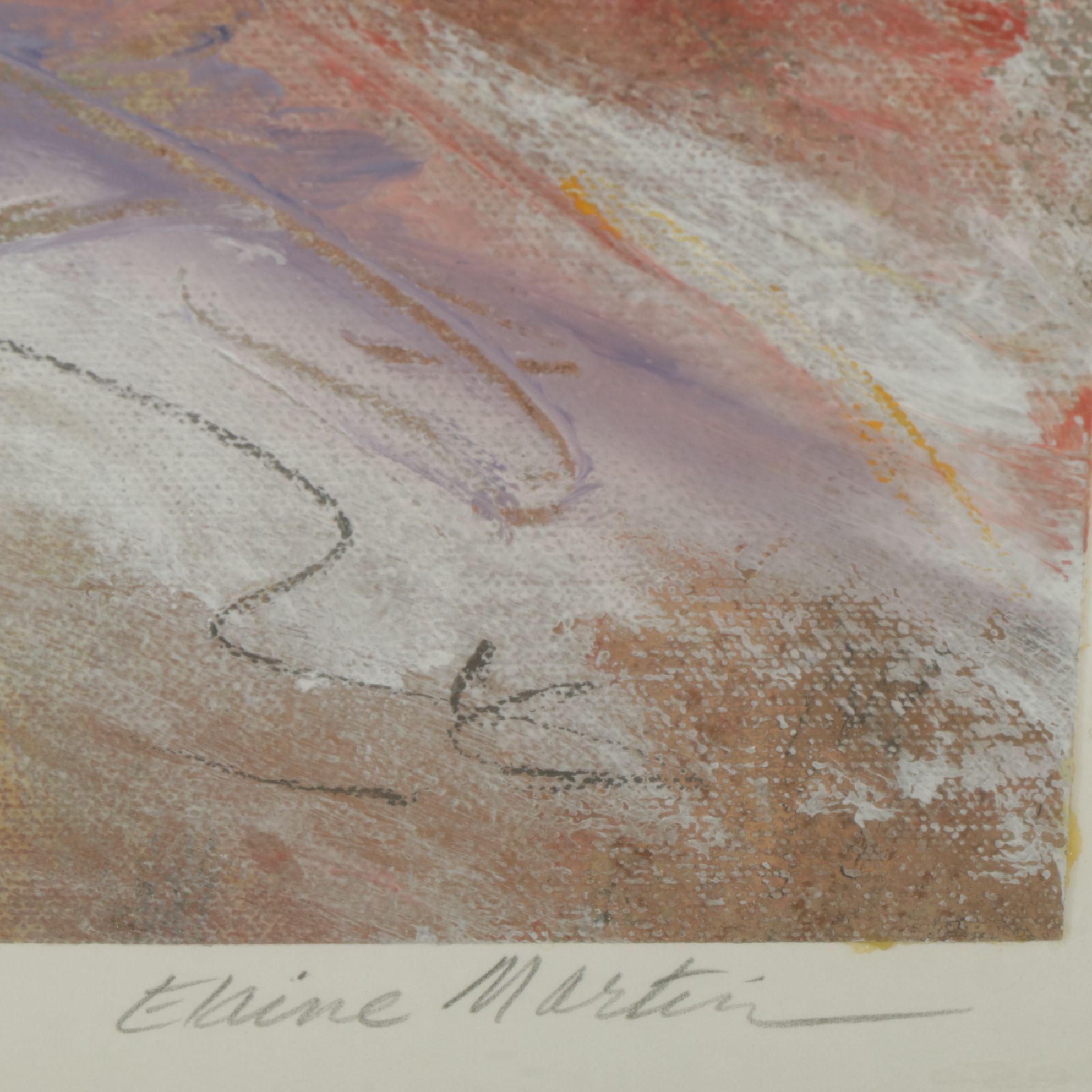 Elaine Martin Abstract Gestural Acrylic Painting, Late 20th Century