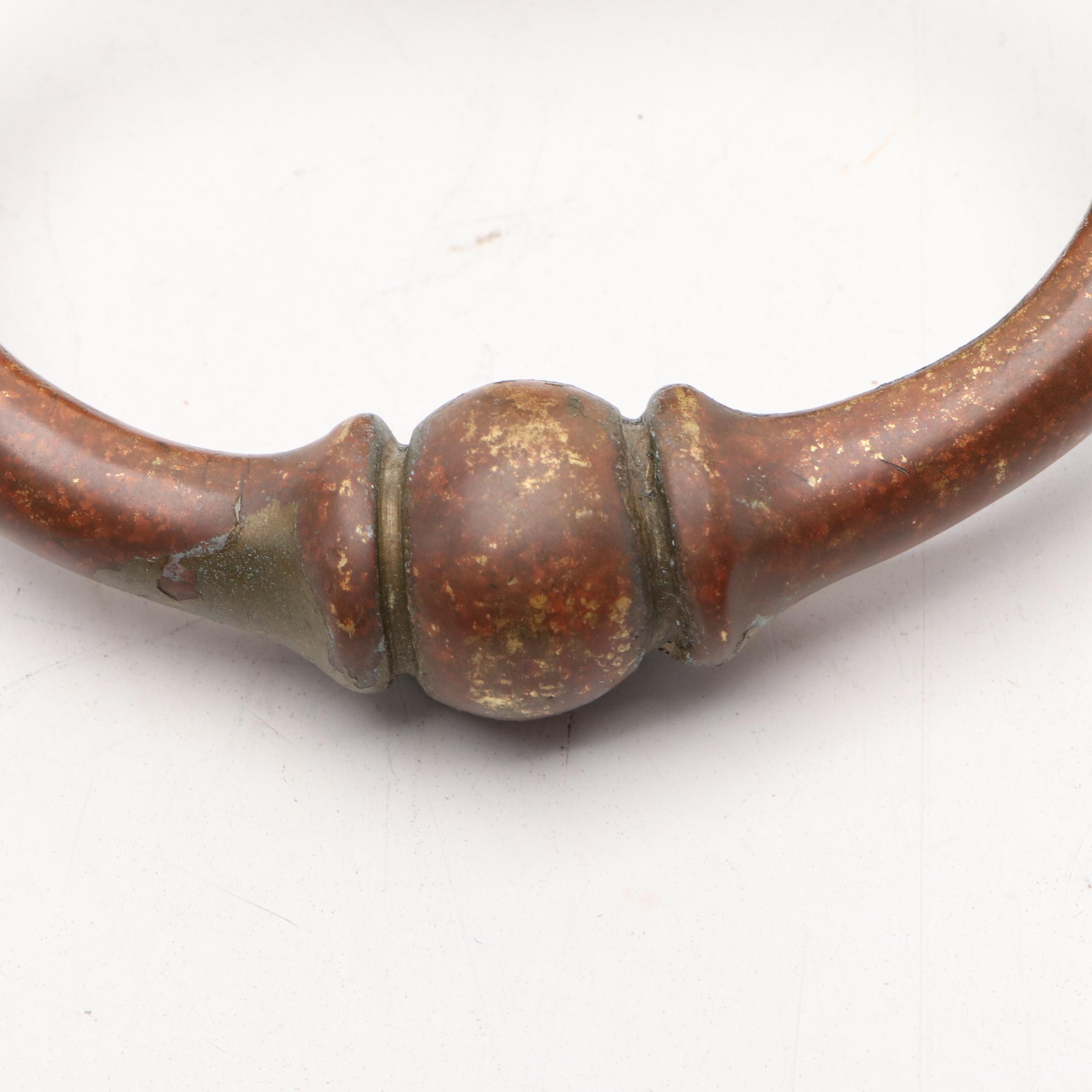 Cast Brass Fox Head Door Knocker, 20th Century