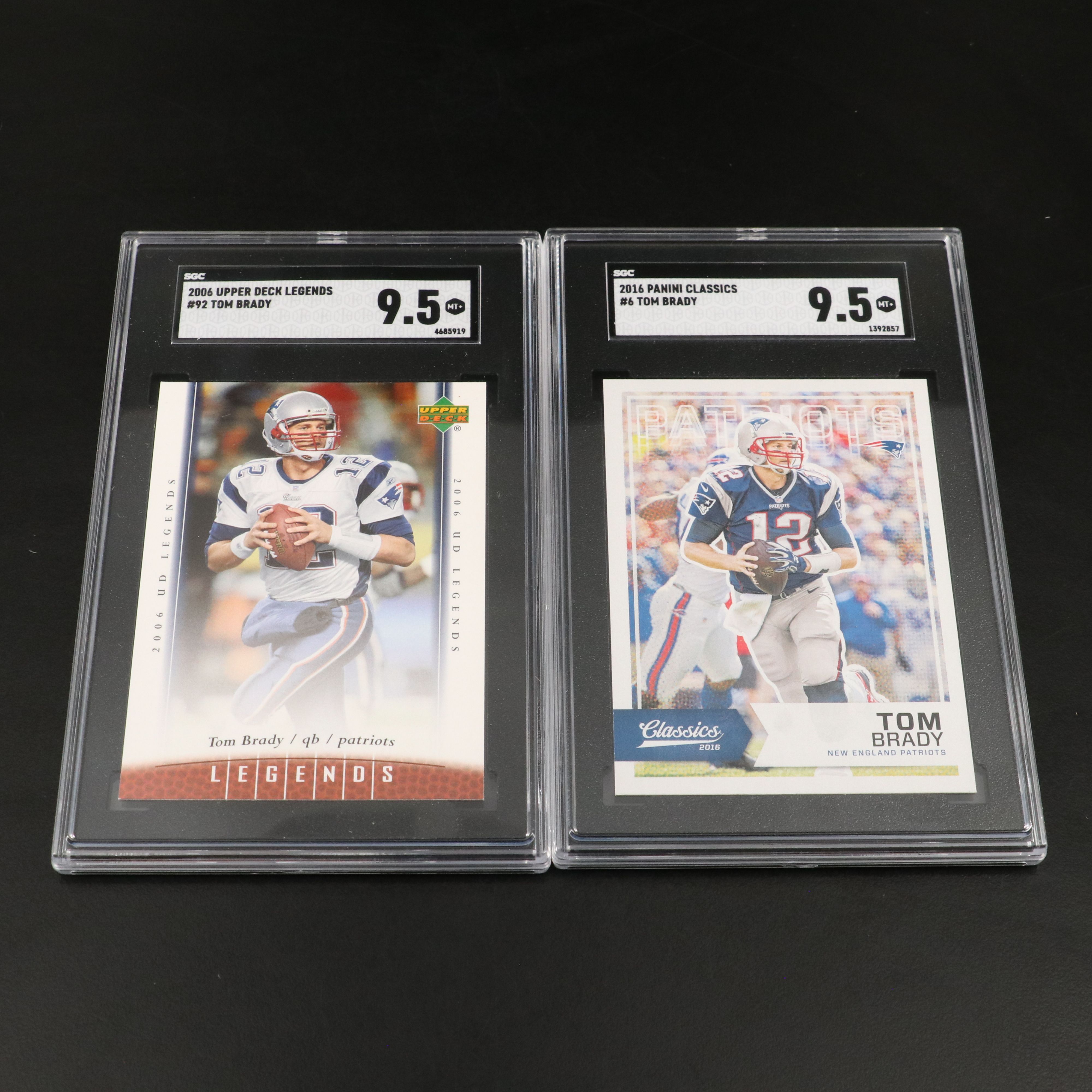 Tom Brady SGC Graded New England Patriots & Tampa Bay Buccaneers Football Cards
