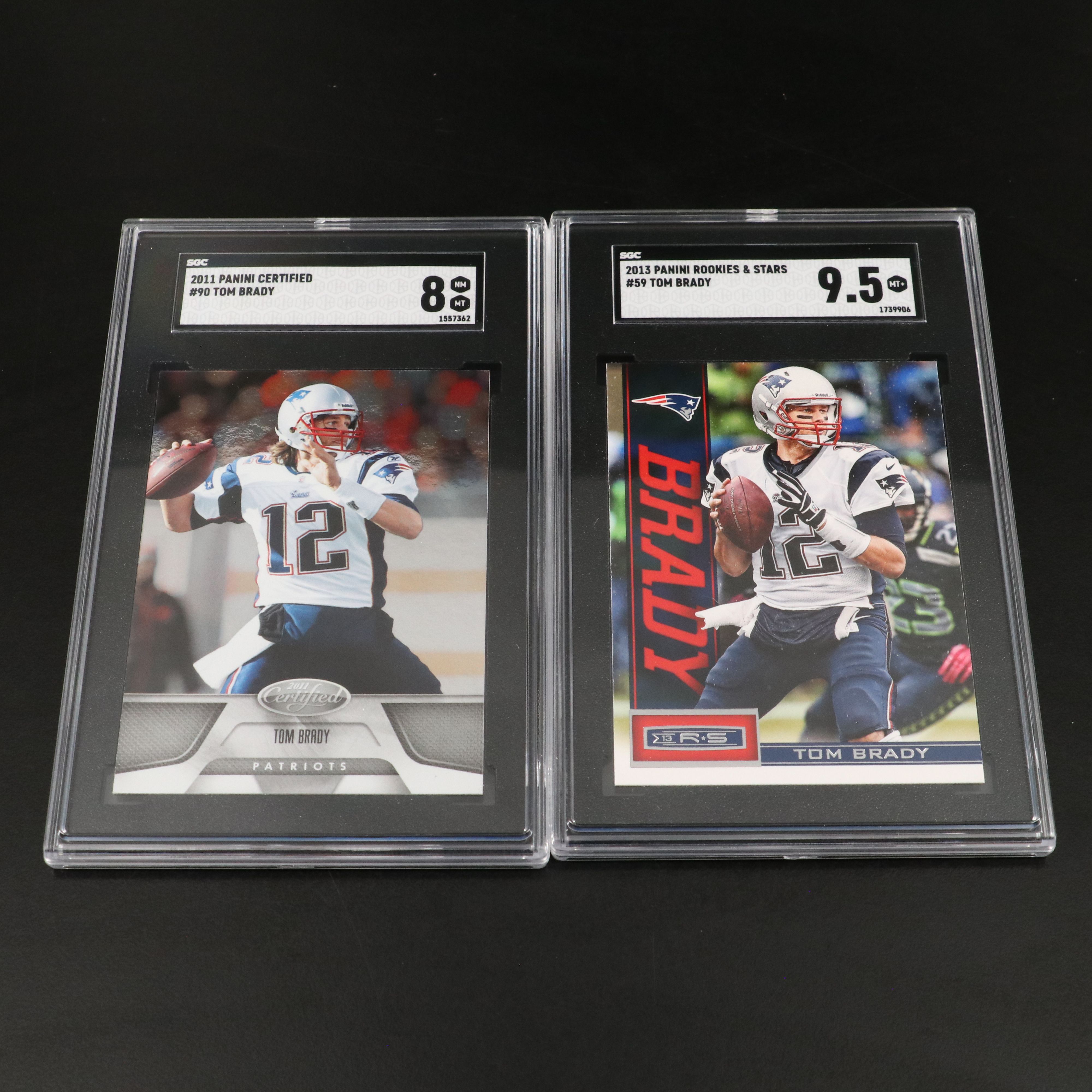 Tom Brady SGC Graded New England Patriots & Tampa Bay Buccaneers Football Cards