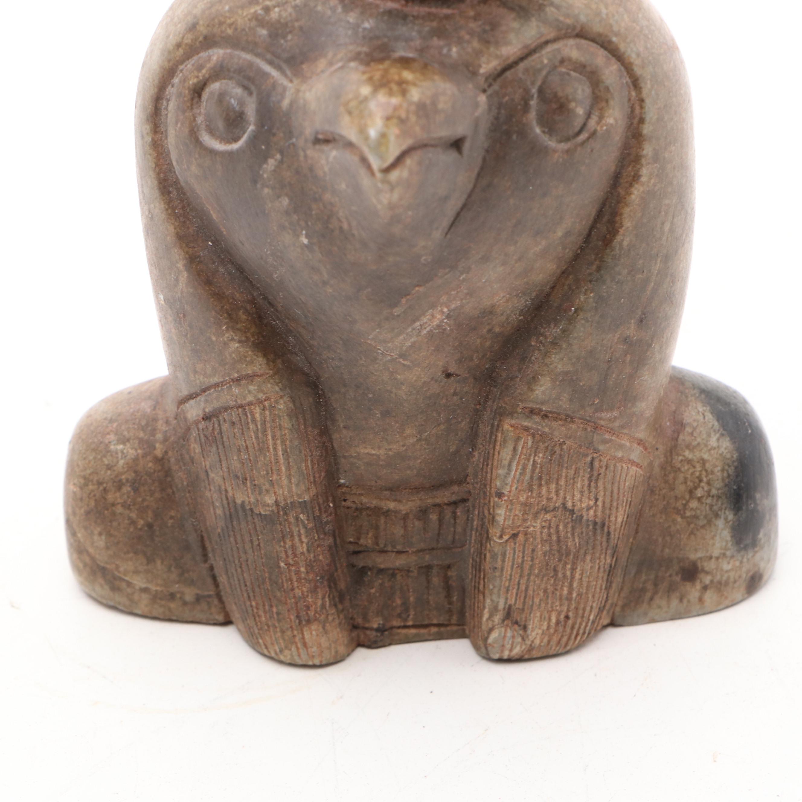 Egyptian Style Carved Soapstone Coptic Urn