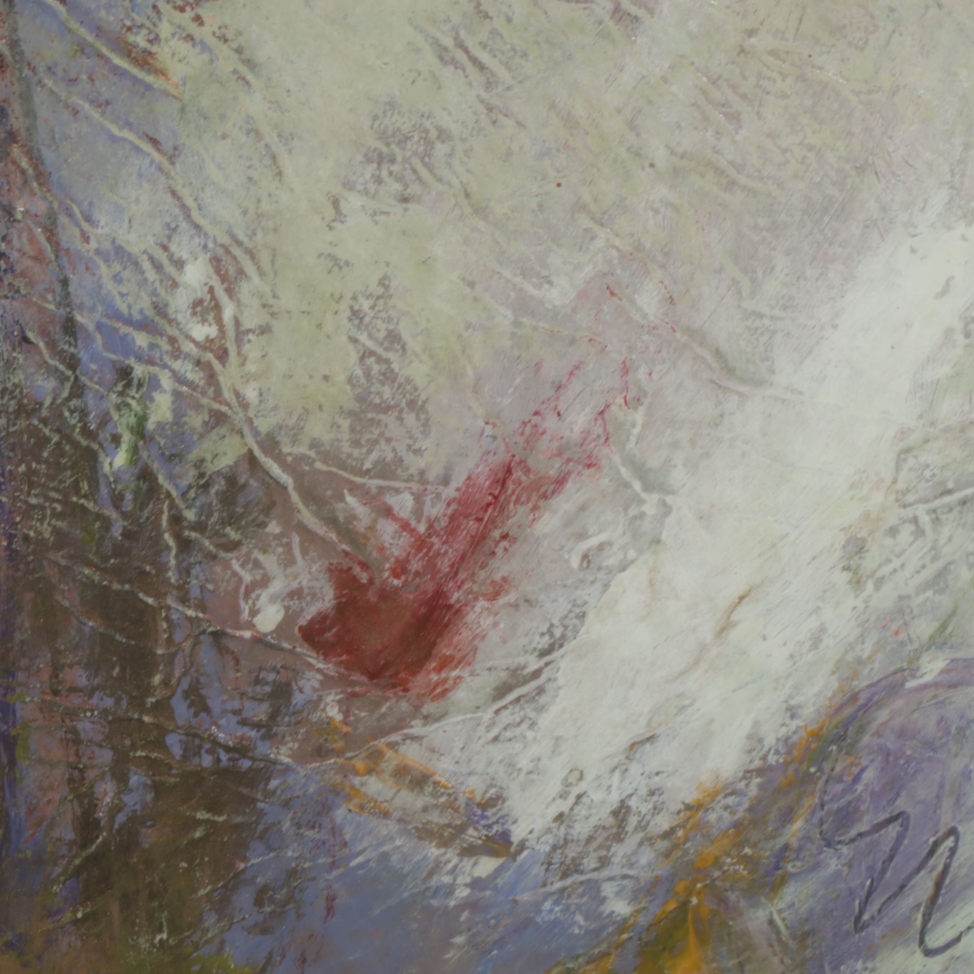 Elaine Martin Textured Abstract Acrylic Painting, Late 20th Century