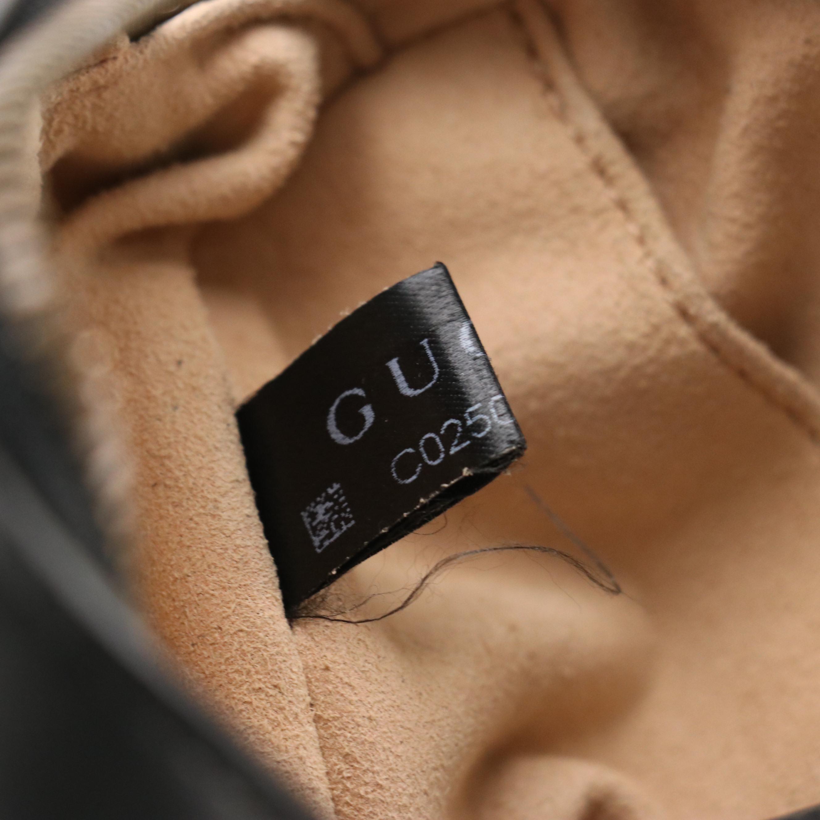 Gucci GG Marmont Belt Bag in Black Chevron Matelassé Calfskin Leather