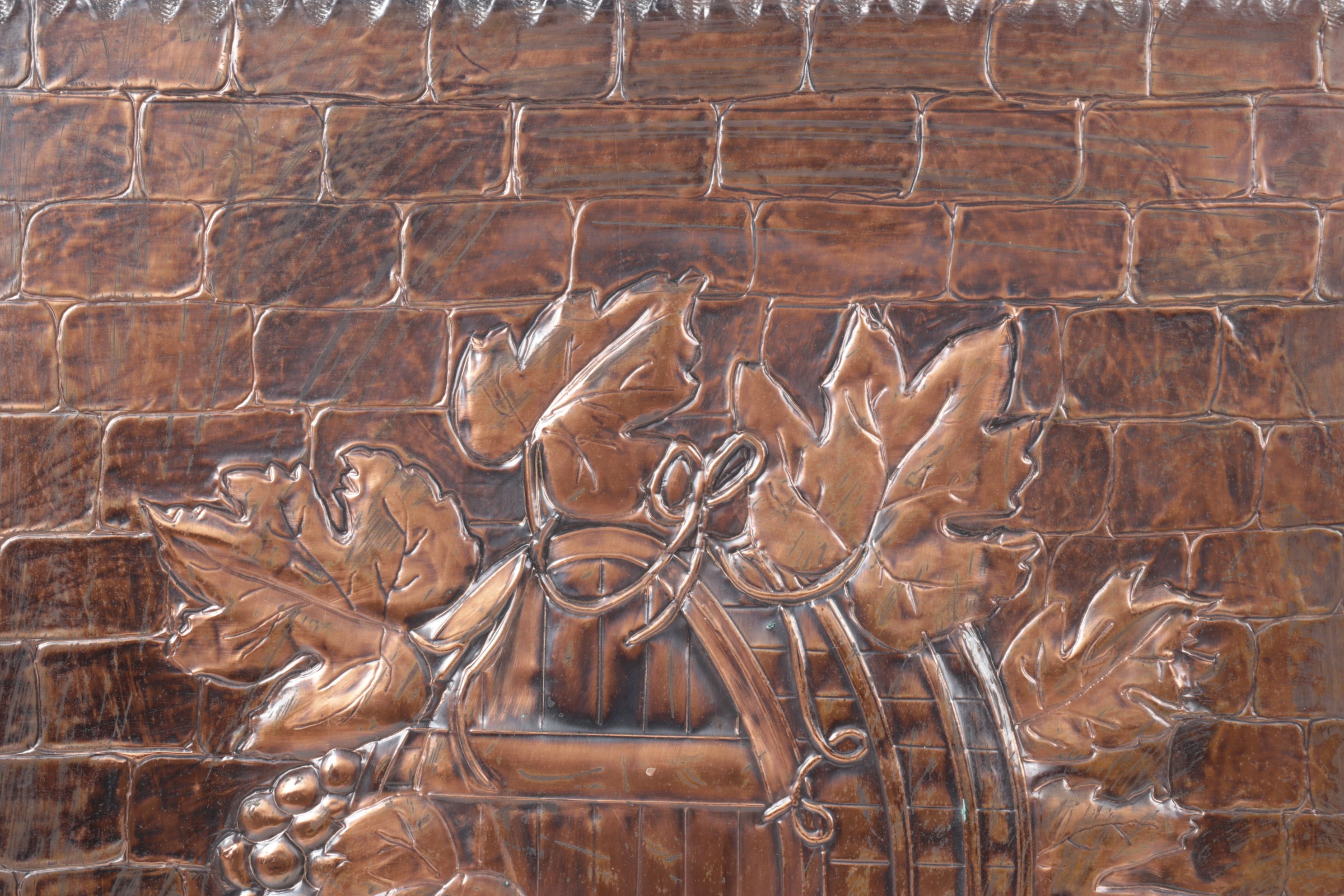 Repoussé Copper Panels with Winery Motif