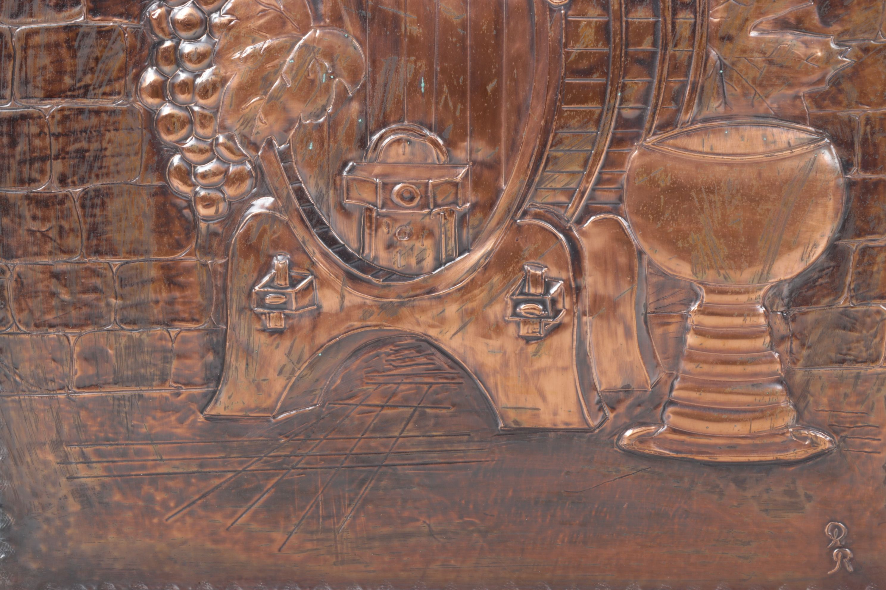 Repoussé Copper Panels with Winery Motif
