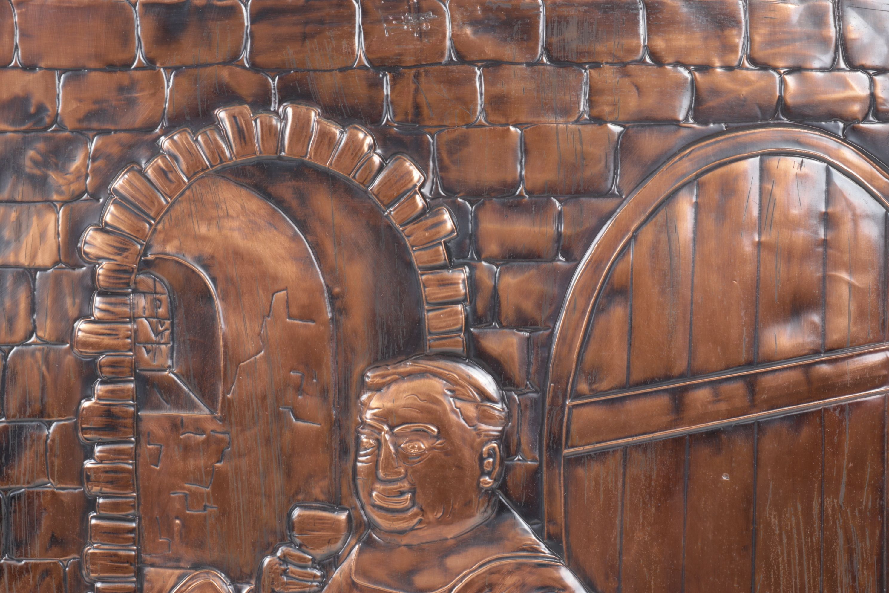 Repoussé Copper Panels with Winery Motif