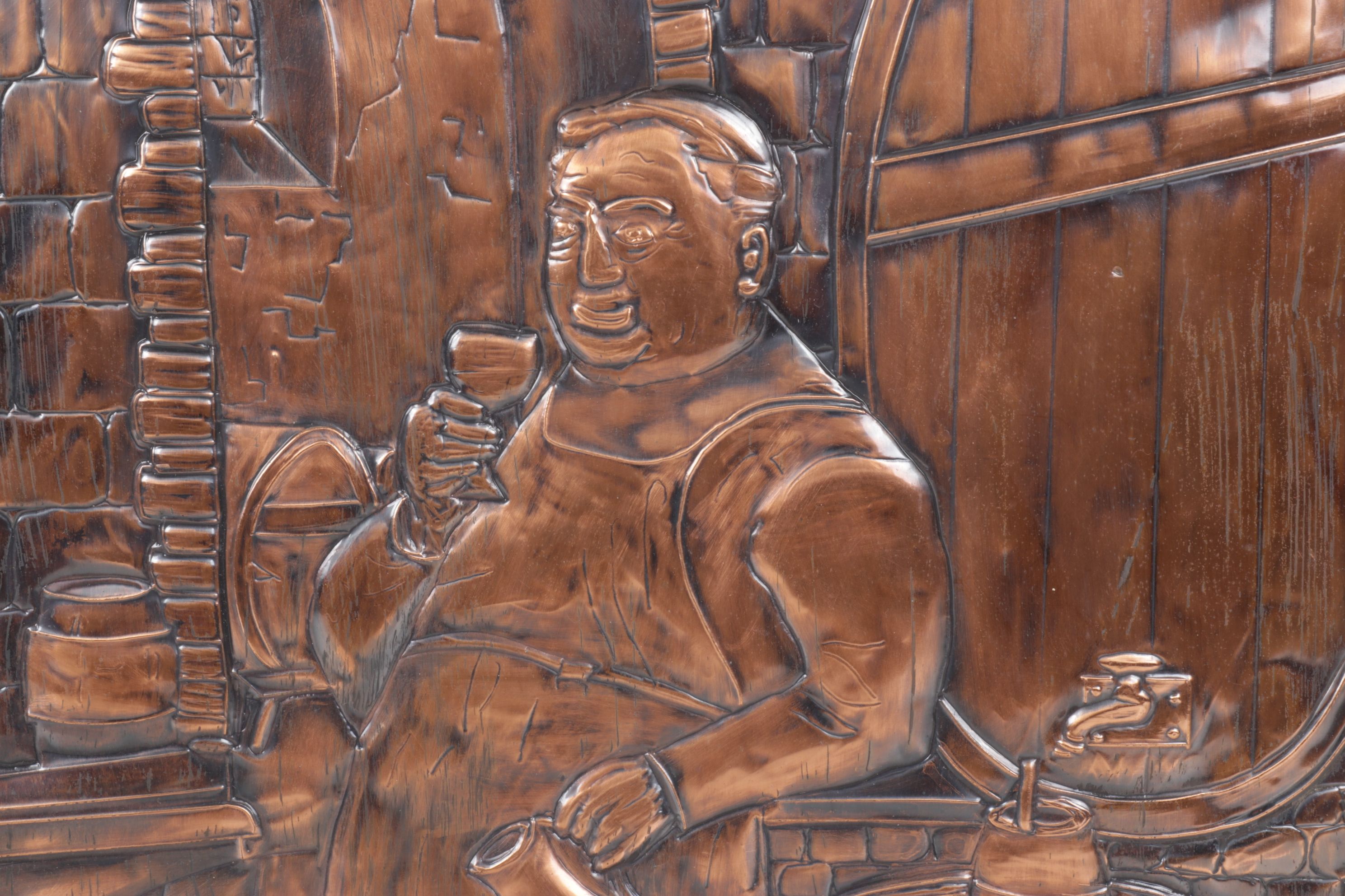 Repoussé Copper Panels with Winery Motif