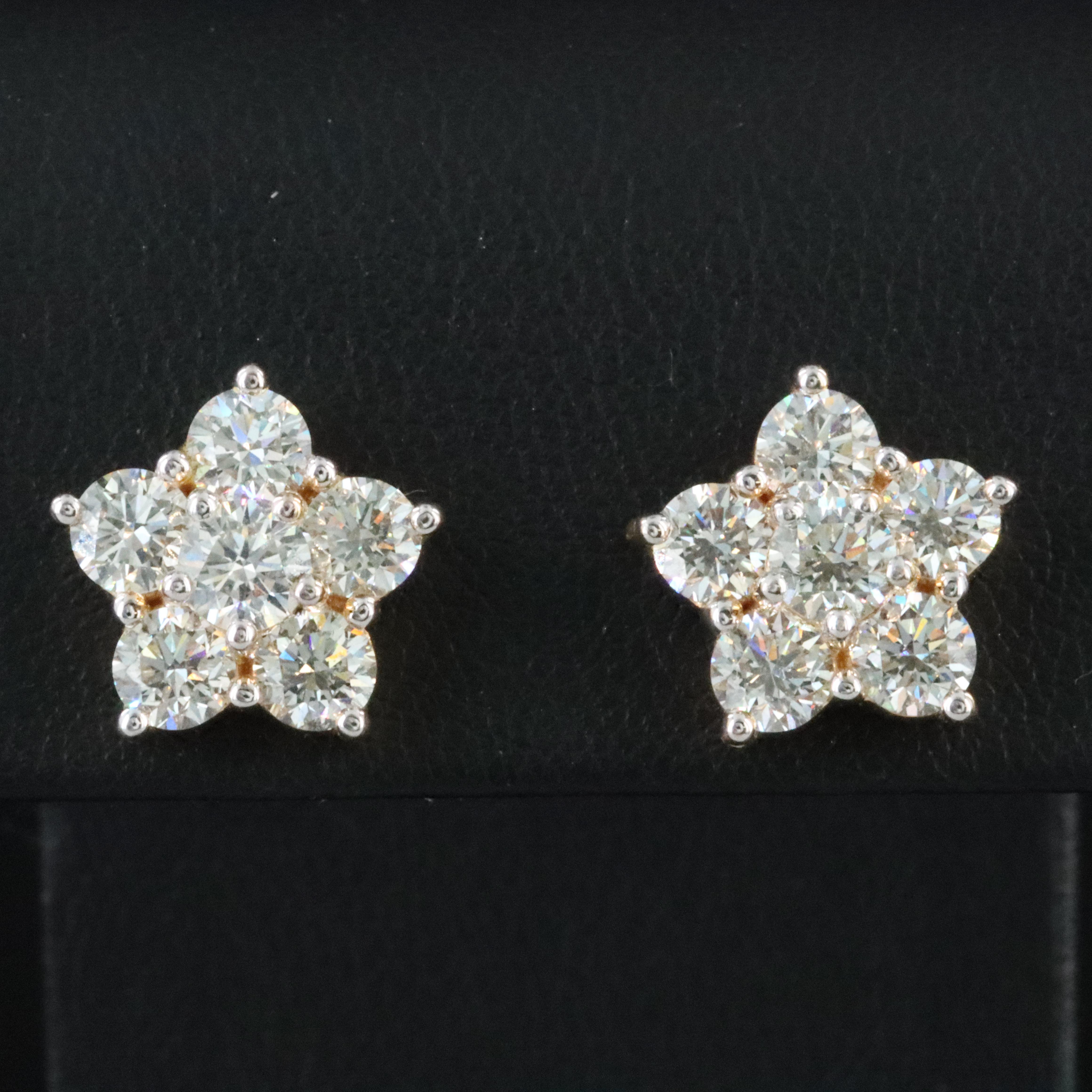 18K 3.50 CTW Diamond Earrings with GIA Report