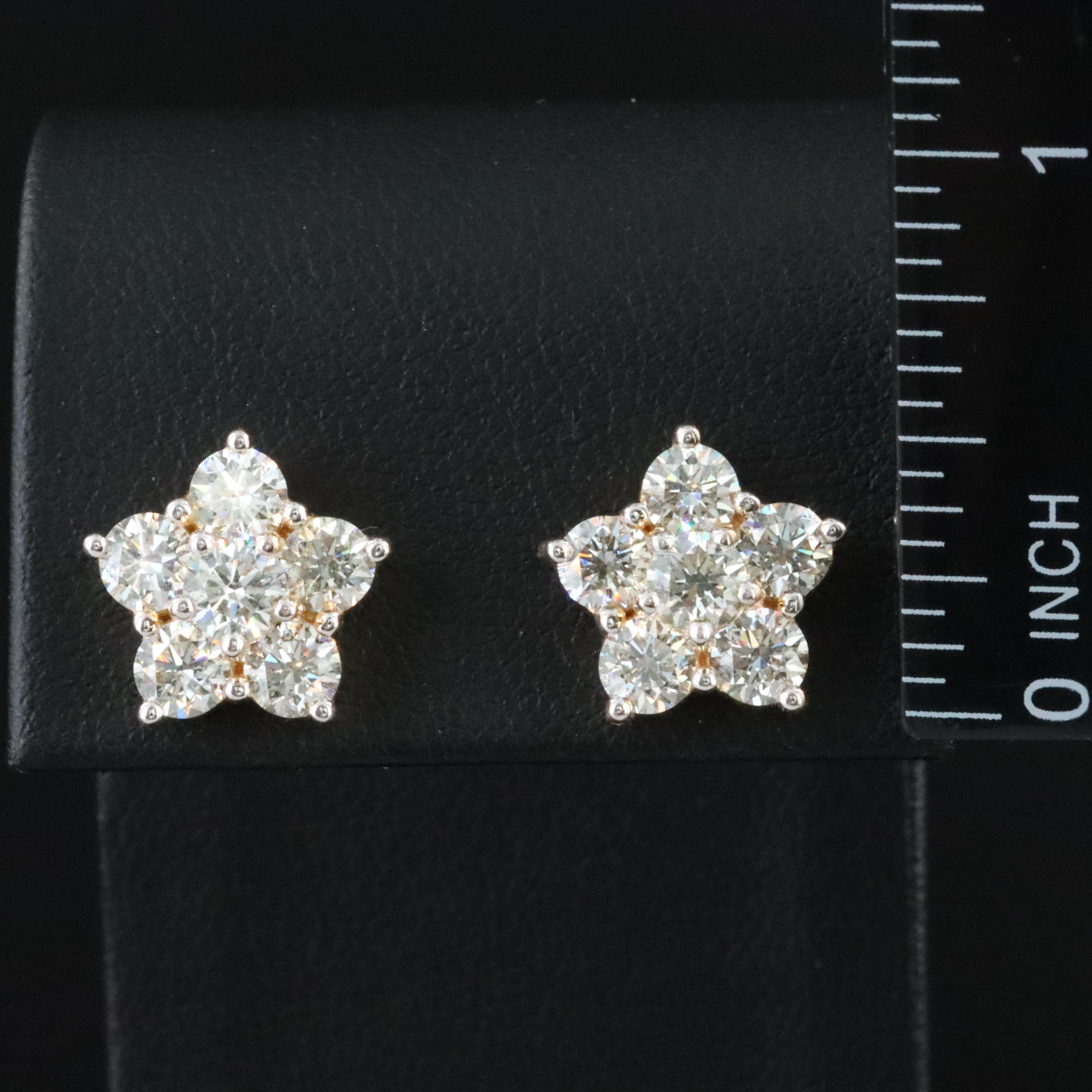 18K 3.50 CTW Diamond Earrings with GIA Report