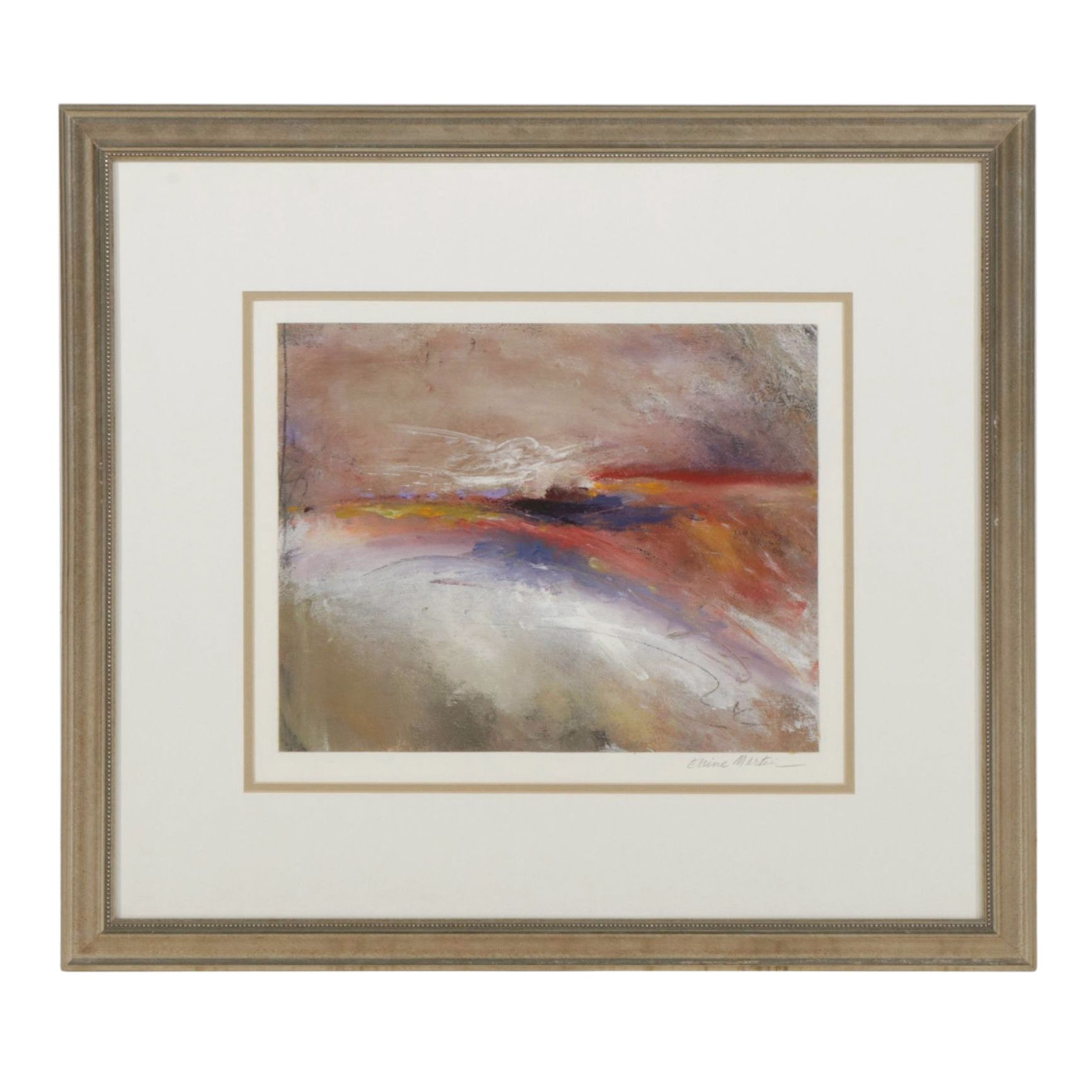 Elaine Martin Abstract Gestural Acrylic Painting, Late 20th Century