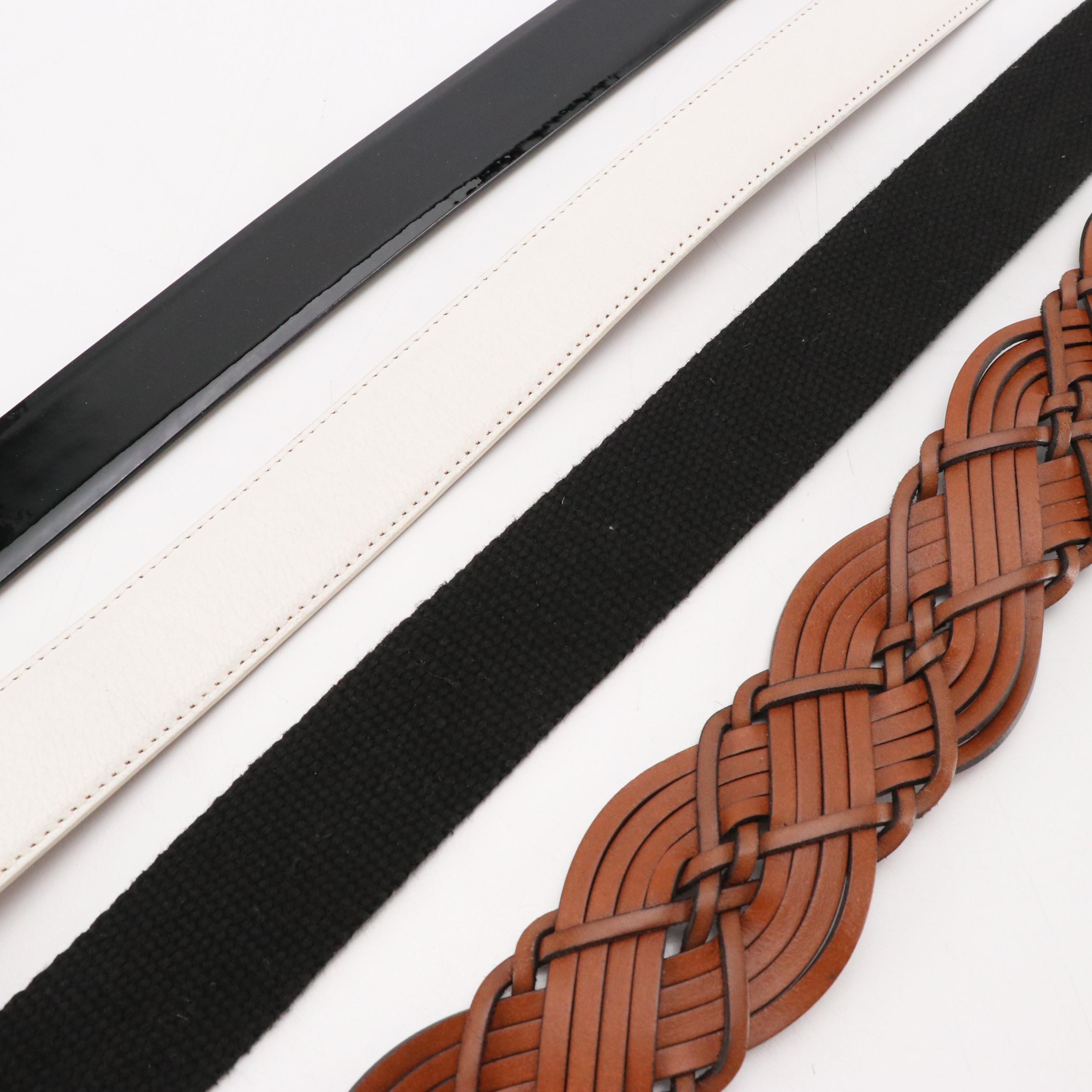 Lauren Ralph Lauren Leather, Woven Fabric, Suede and Canvas Belts