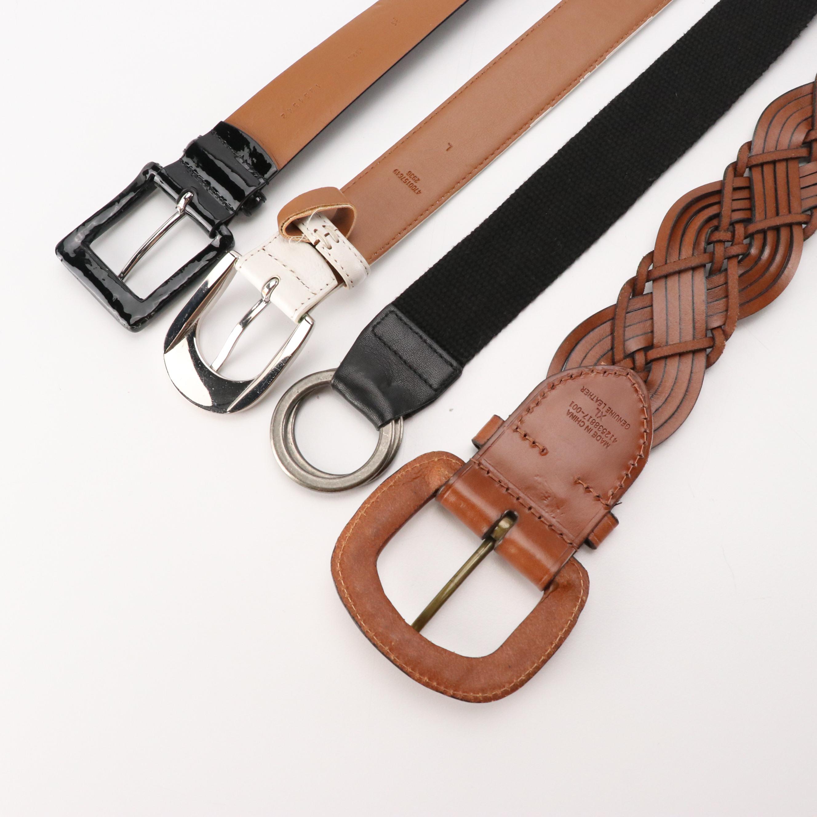 Lauren Ralph Lauren Leather, Woven Fabric, Suede and Canvas Belts