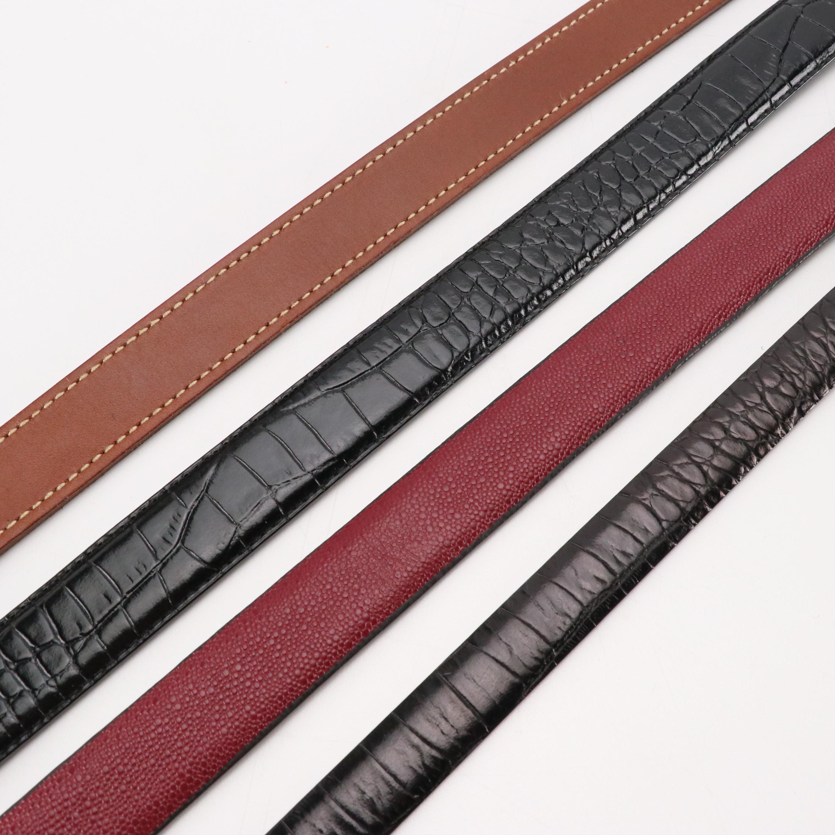 Lauren Ralph Lauren Leather, Woven Fabric, Suede and Canvas Belts